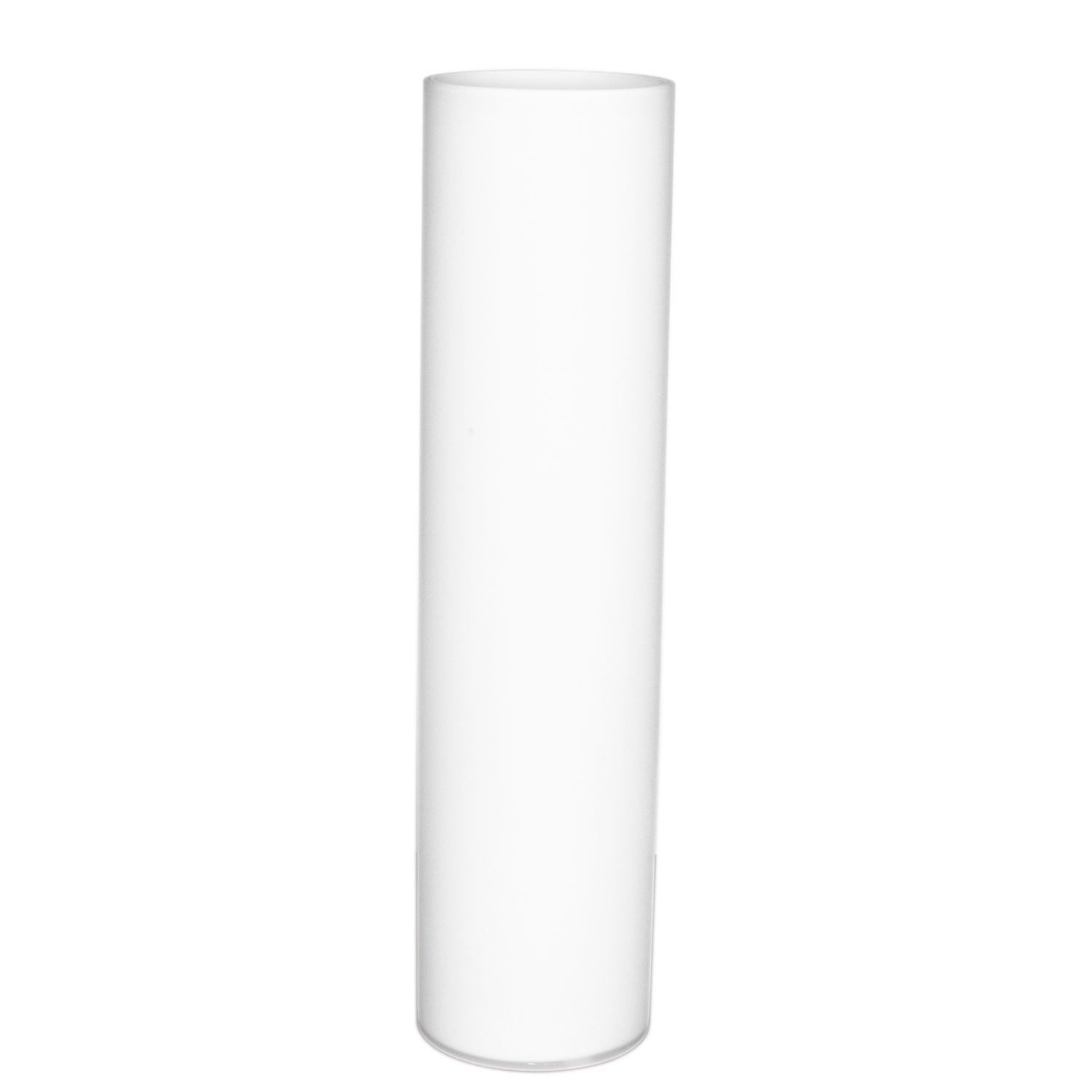 Licht-Erlebnisse Tischleuchte TURE, ohne Leuchtmittel, schmal Glas 40 cm hoch 10 cm breit Weiß E27