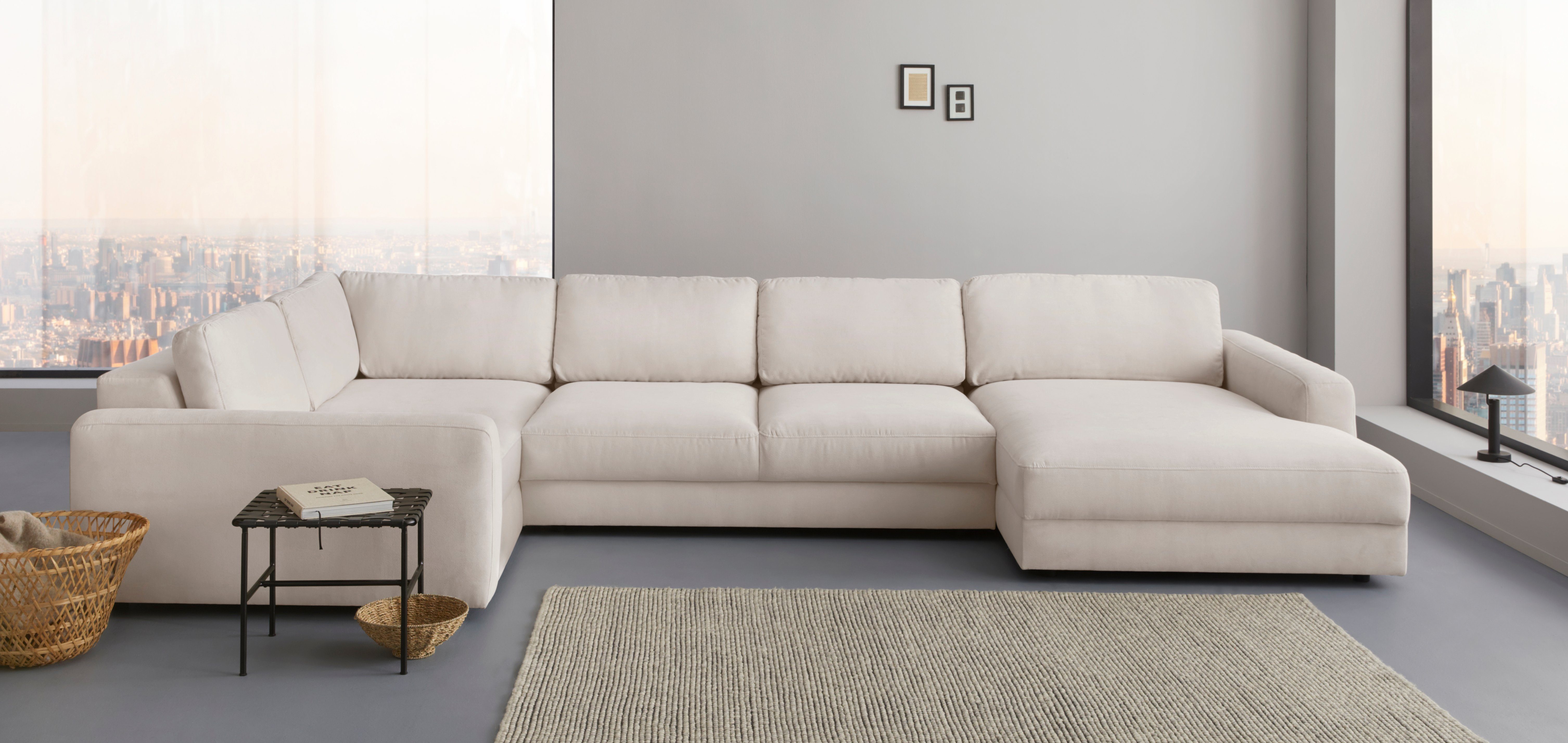 Home affaire Wohnlandschaft Bloomfield, Mega Polsterecke, Breite 390cm, viel Platz, U-Form, In verschiedenen Größen bestellbar