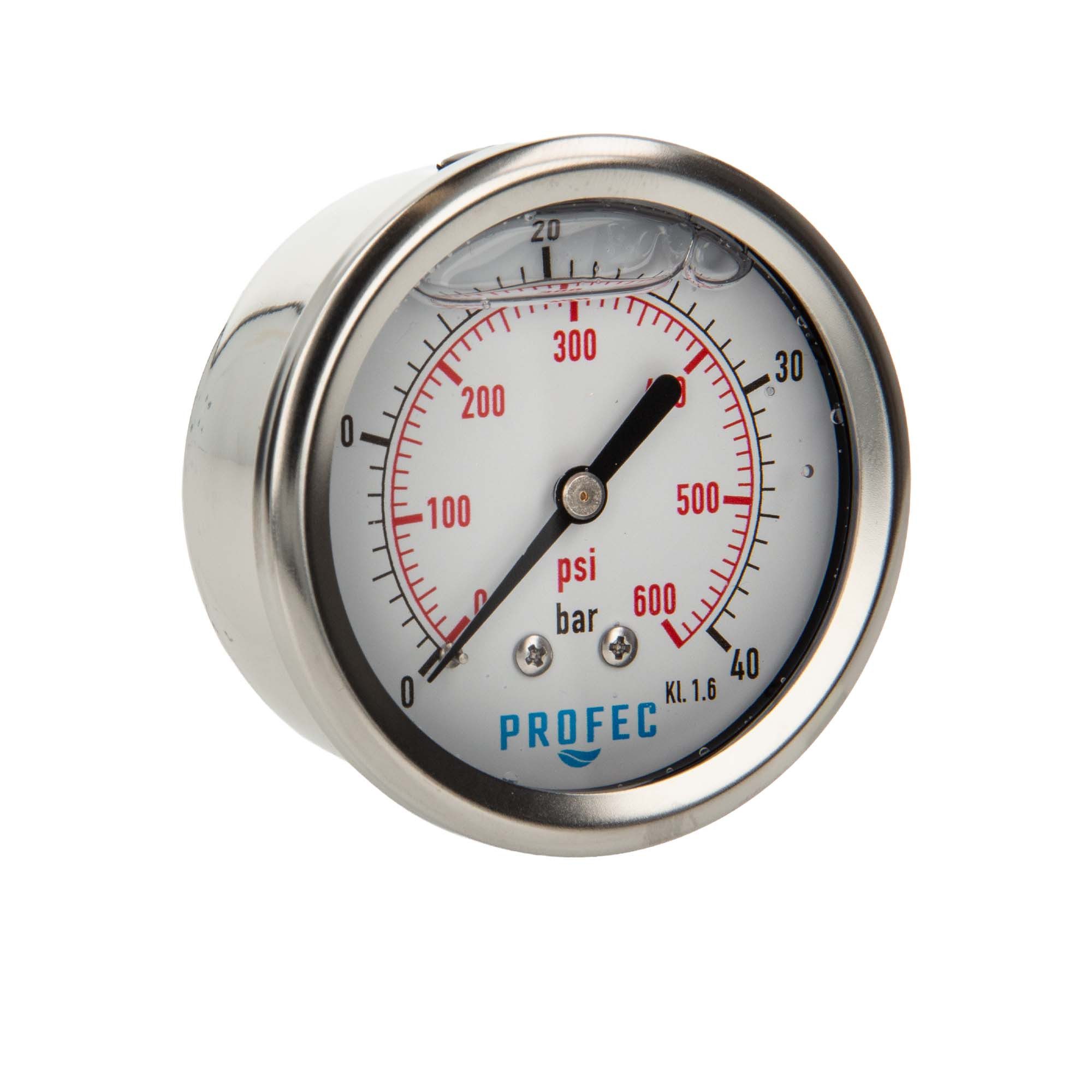 Profec Heizkörper Manometer Glyzeringefüllt, Ø 63 mm, 1/4 Zoll Anschluss