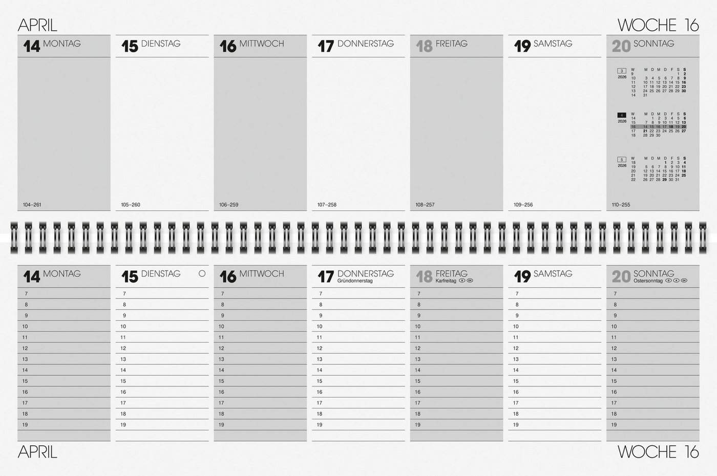 Thumbnail - BRUNNEN Tischkalender 2026 Brunnen Querterminbuch 775 420×137 mm sortiert