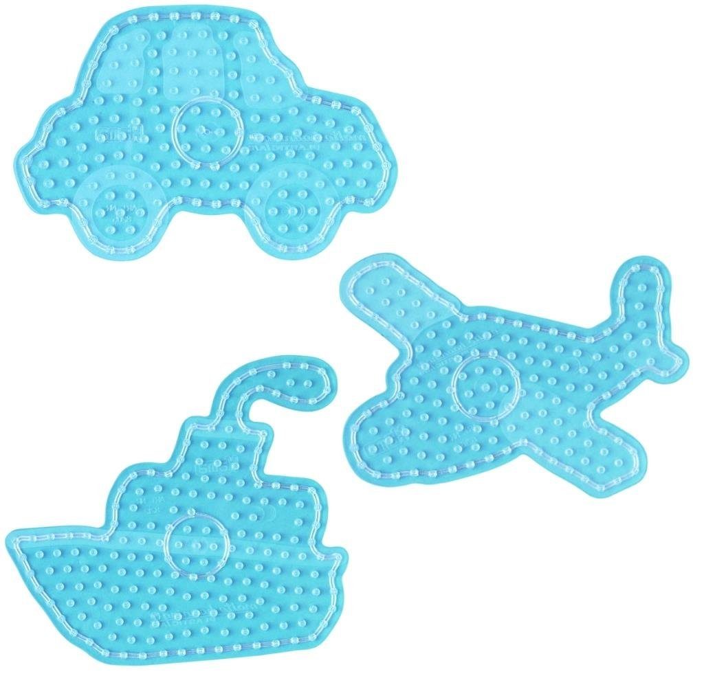 Hama Bügelperlen Hama Stiftplatten-Set Fahrzeuge, transparent für Maxi-Bügelperlen