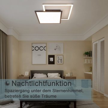 ZMH LED Deckenleuchte Doppeltes Quadrat Design mit Sternnenhimmel 46W, LED fest integriert, warmweiß-kaltweiß, Schwarz, Weiß