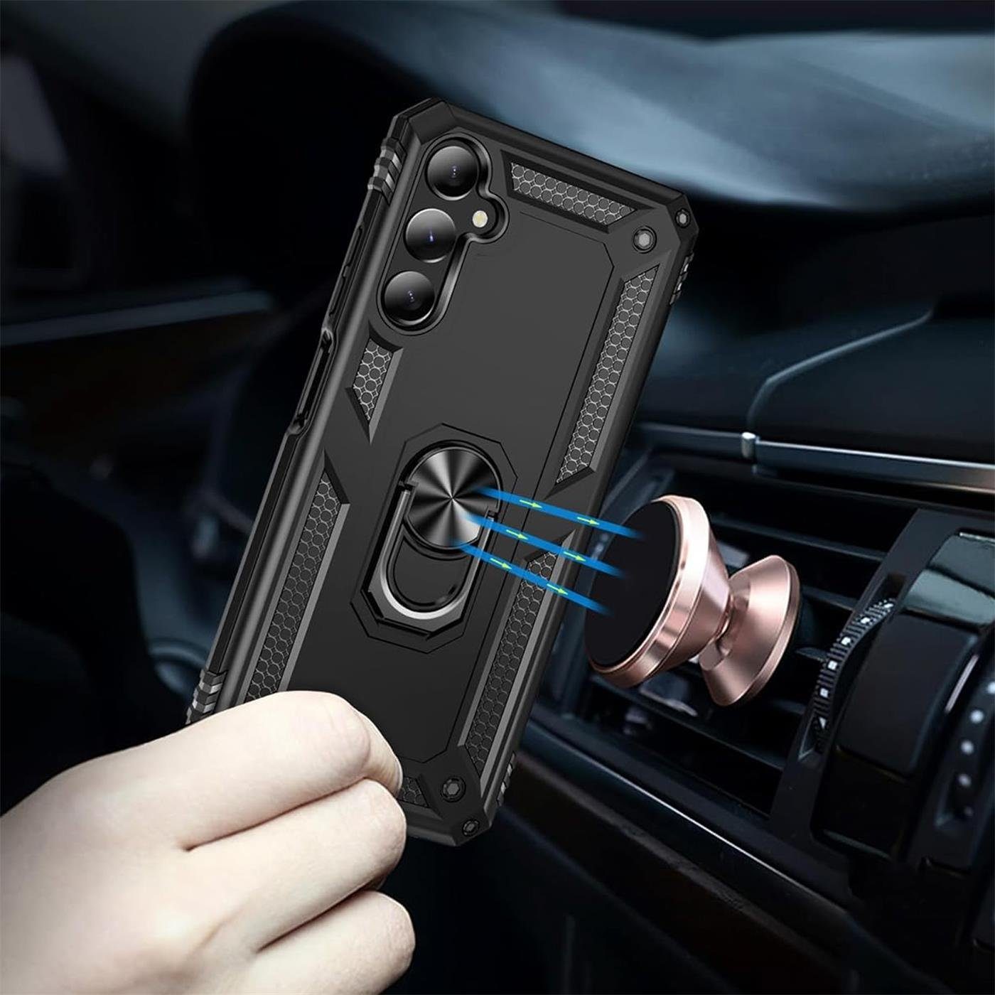 CoolGadget Handyhülle Armor Shield Case für Samsung Galaxy A15 4G / 5G 6,5 Zoll, Outdoor Cover mit Magnet Ringhalterung Handy Hülle für Samsung A15 – Bild 4 von 5
