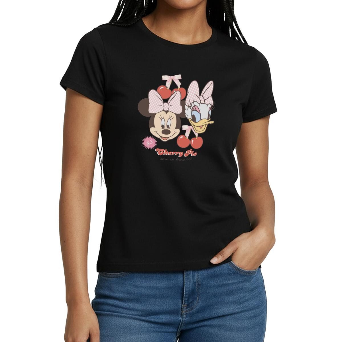 Spreadshirt T-Shirt Mickey & Minnie Cherry Pie Minnie & Daisy Frauen T-Shirt (1-tlg)