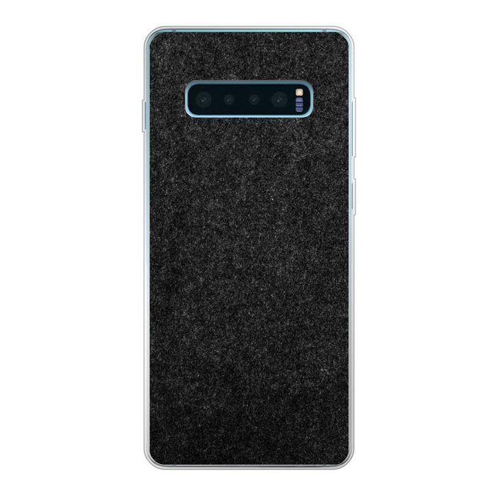 MuchoWow Handyhülle Schwarz - Granit - Design - Stein Phone Case Handyhülle Samsung Galaxy S10+ Silikon Schutzhülle