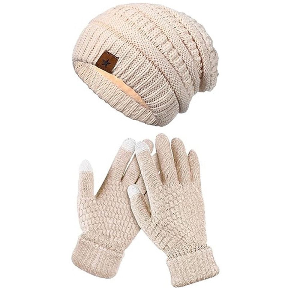 Coonoor Mütze & Schal Winter-Beanie-und-Handschuh-Set, warme Strickmütze, T günstig online kaufen