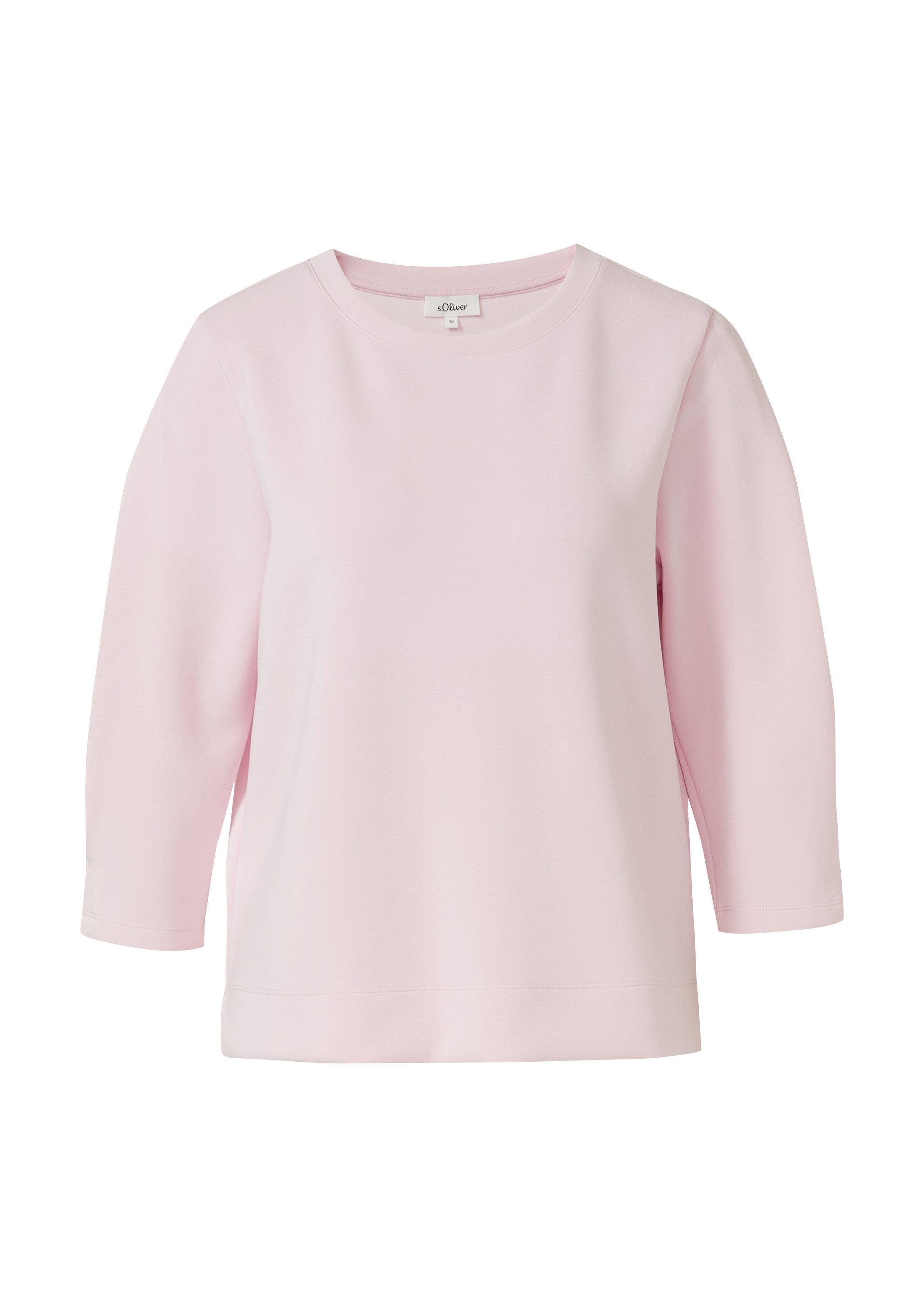 s.Oliver 3/4 Arm-Pullover Sweatshirt Sweatshirt aus Scuba mit 3/4-Arm