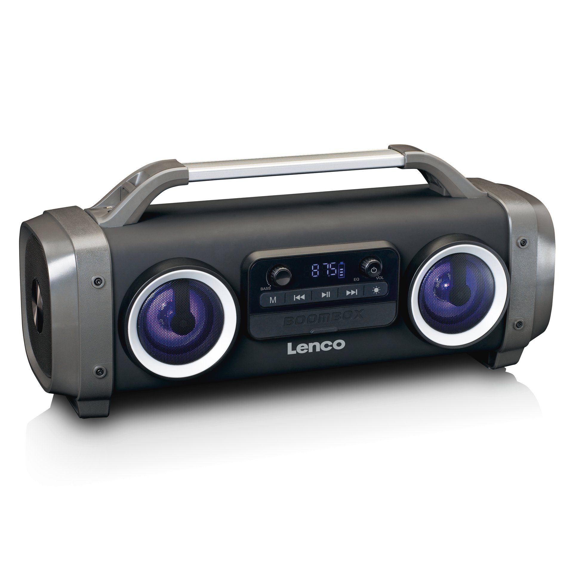 Lenco SPR-100 Tragbares High Power Boombox Radio mit BT, USB, SD, IPX4  Boombox (25 W), Spritzwasserfest