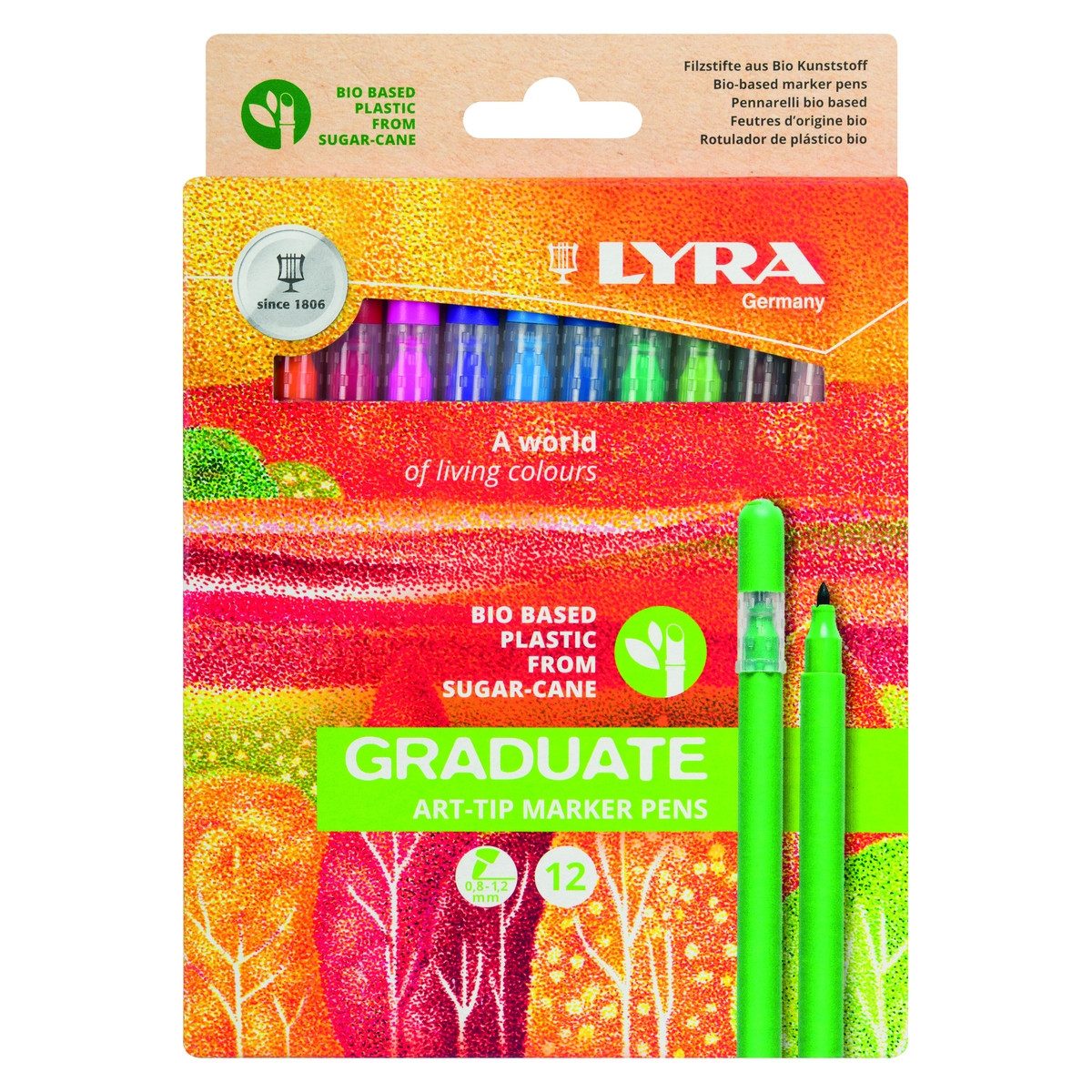 LYRA Faserstift LYRA Fasermaler Graduate 12 Stück Metalletui