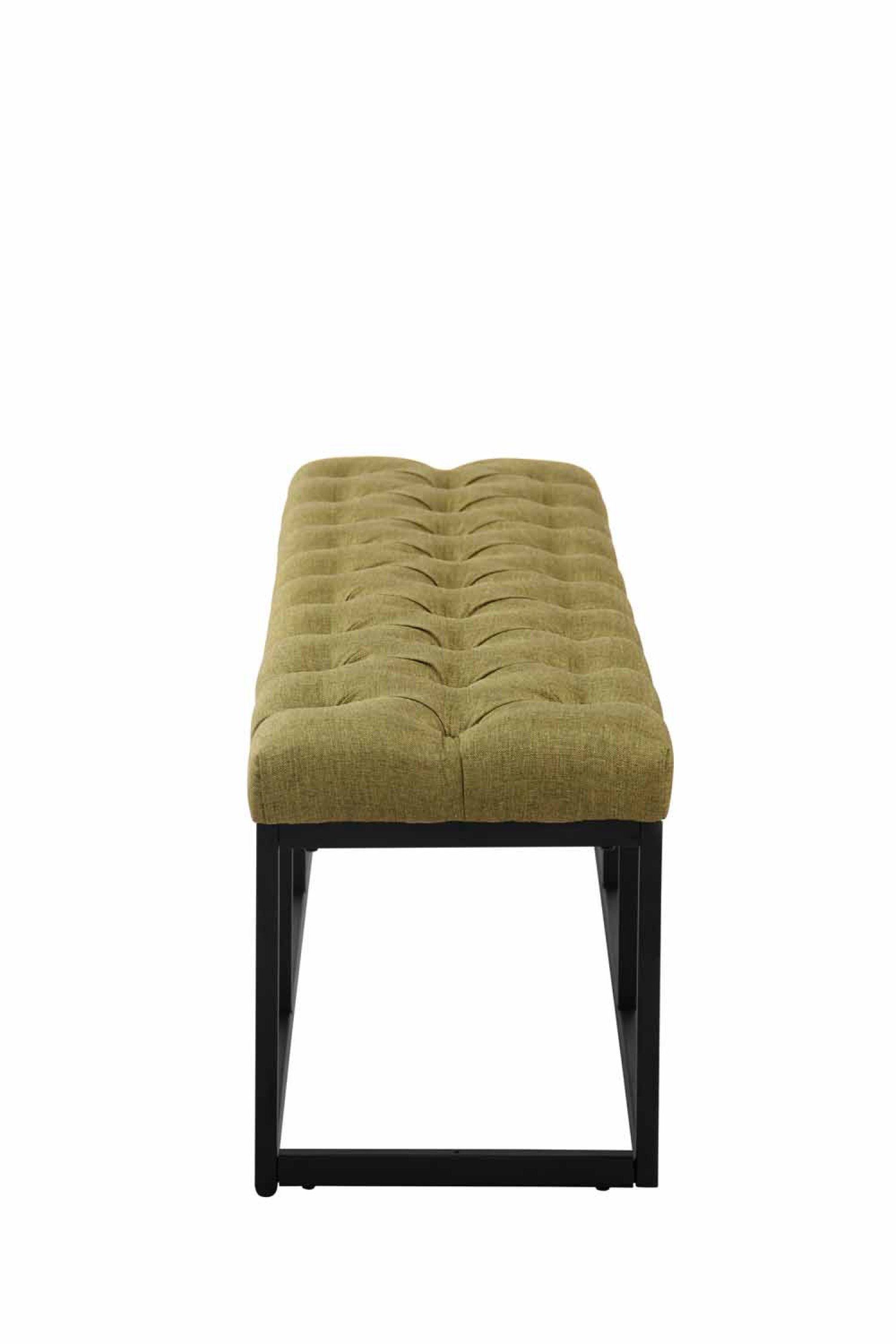 TPFLiving Sitzbank Amor B (Elegante Sitzbank mit stylisch gestepptem Sitzbezug, Stabiles Vierfußgestell aus Metall), Maße (TxBxH): 38 x 120 x 46cm - Farbe: grün