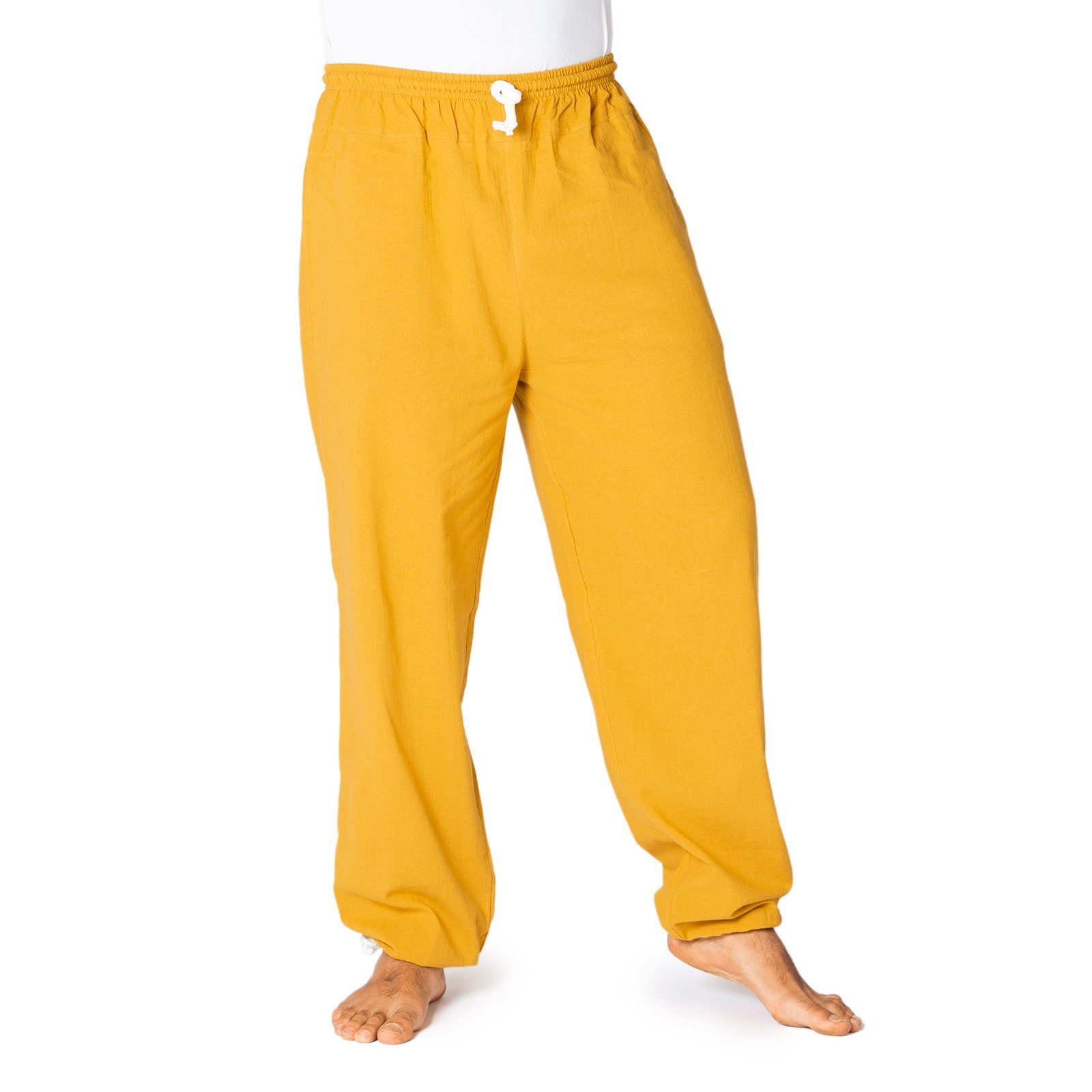 E-Pants Freizeithose aus golden Relaxhose Unisex Damen Baumwolle Herren PANASIAM Bundhose Sommerhose und Wellnesshose für bequeme Tunnelzug weicher mit leichte