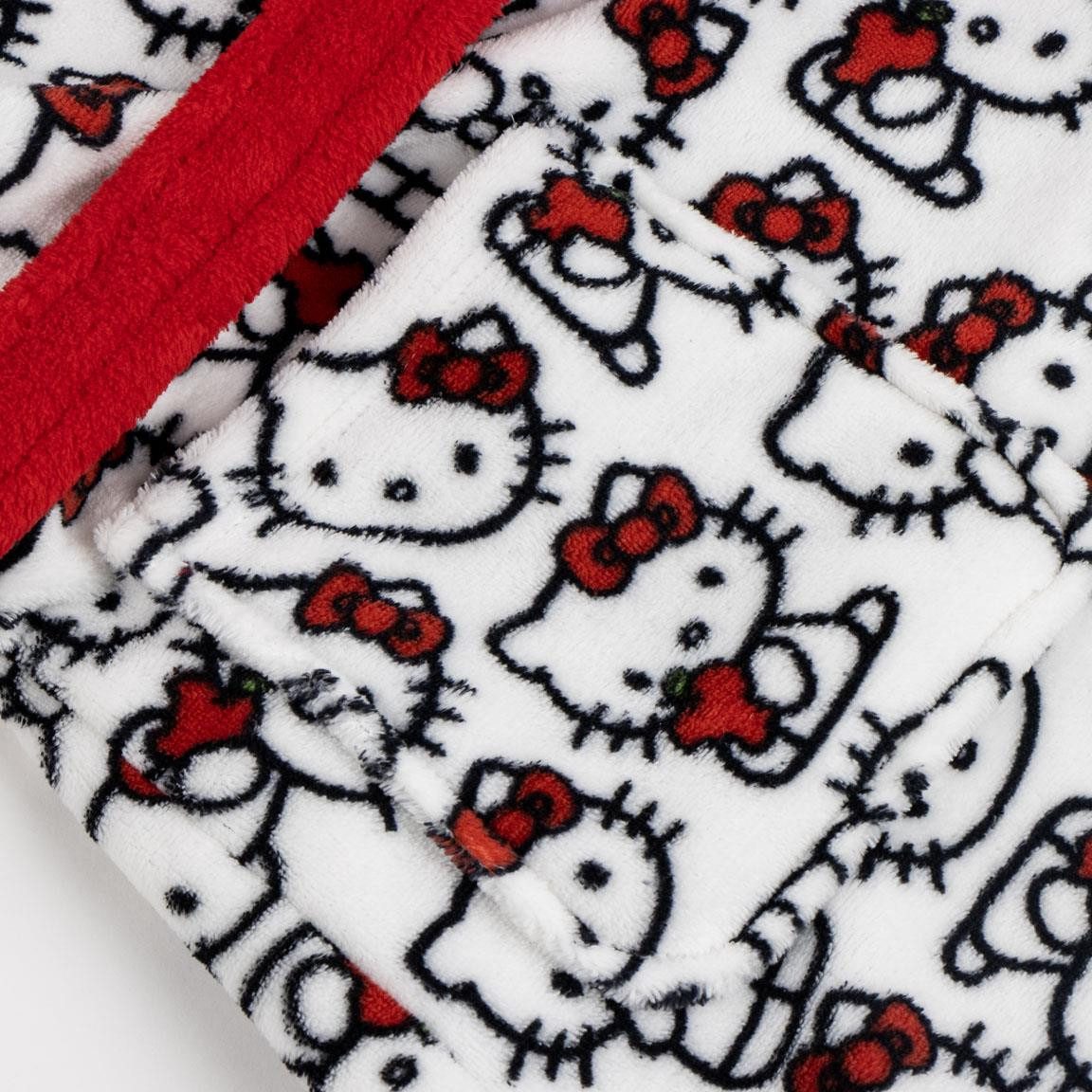 Hello Kitty Kinderbademantel Hello Kitty Mädchen Bademantel mit Kapuze – Bild 5 von 5