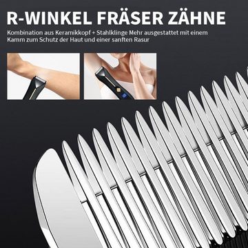 yozhiqu Rasiermesser Elektrischer Sichtschutzschneider für Herren mit Digitalanzeige, 1-tlg., Eierrasierer, waschbarer Rasierer, Beinhaar- und Körperhaarschere