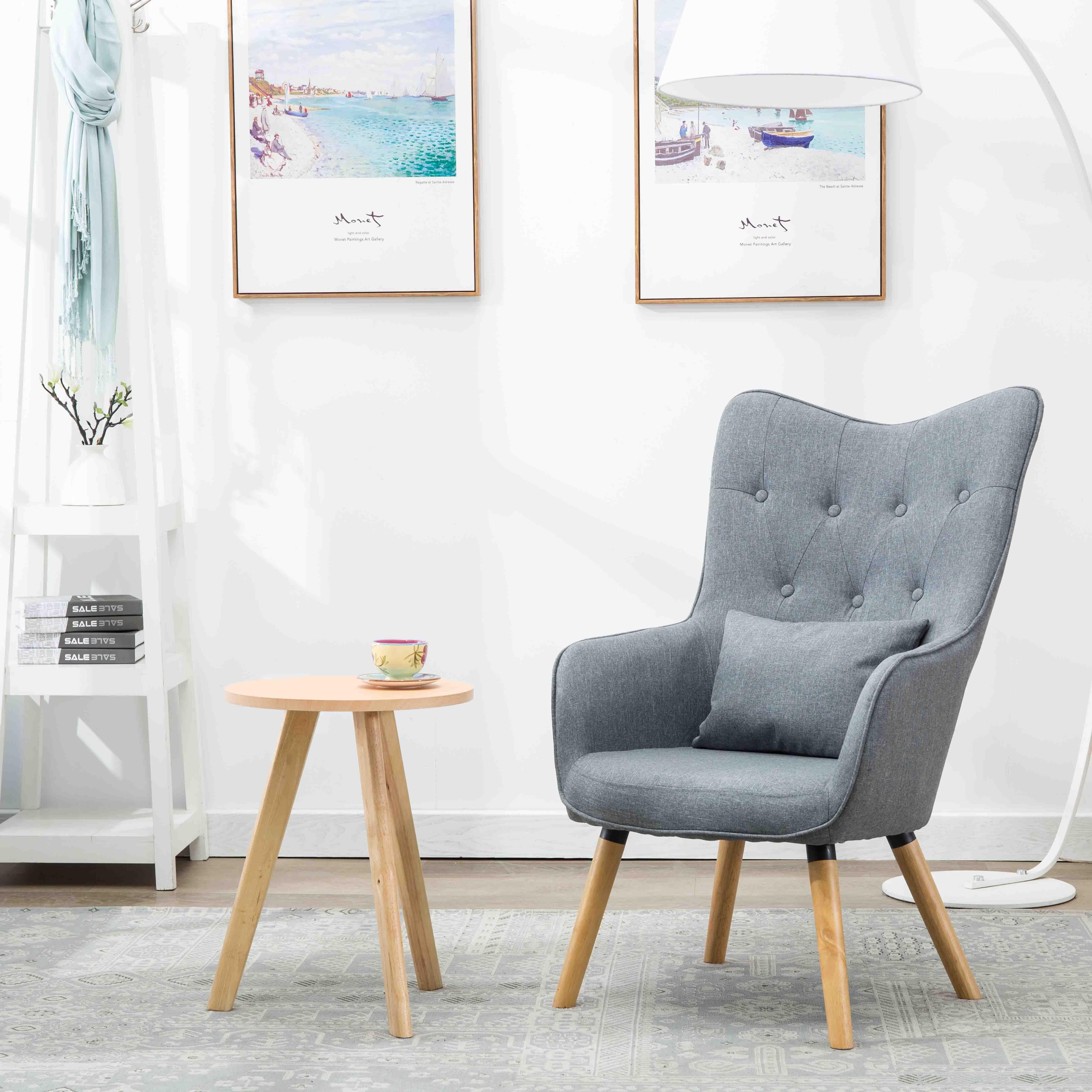 ESTEXO Sessel Fernsehsessel Relaxsessel mit Kissen Lese Stoff Polsterstuhl Grau – Bild 5 von 5