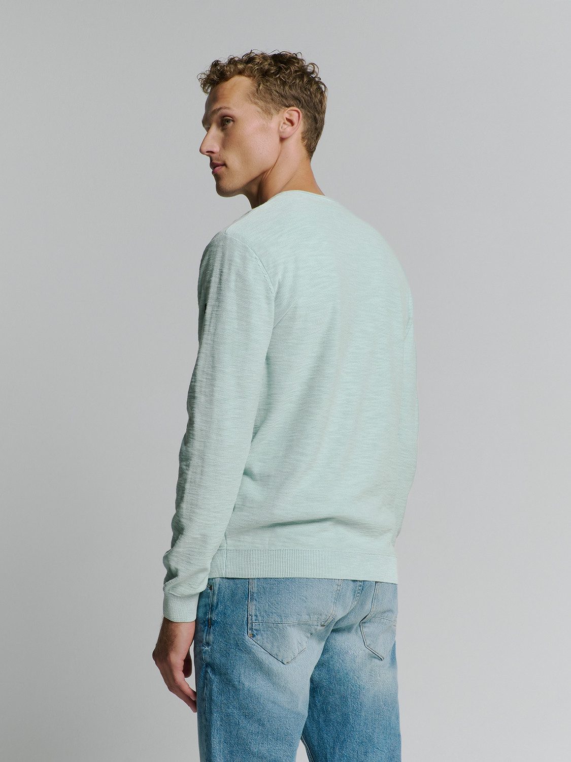 NO EXCESS Rundhalspullover mit Logo Stickerei günstig online kaufen