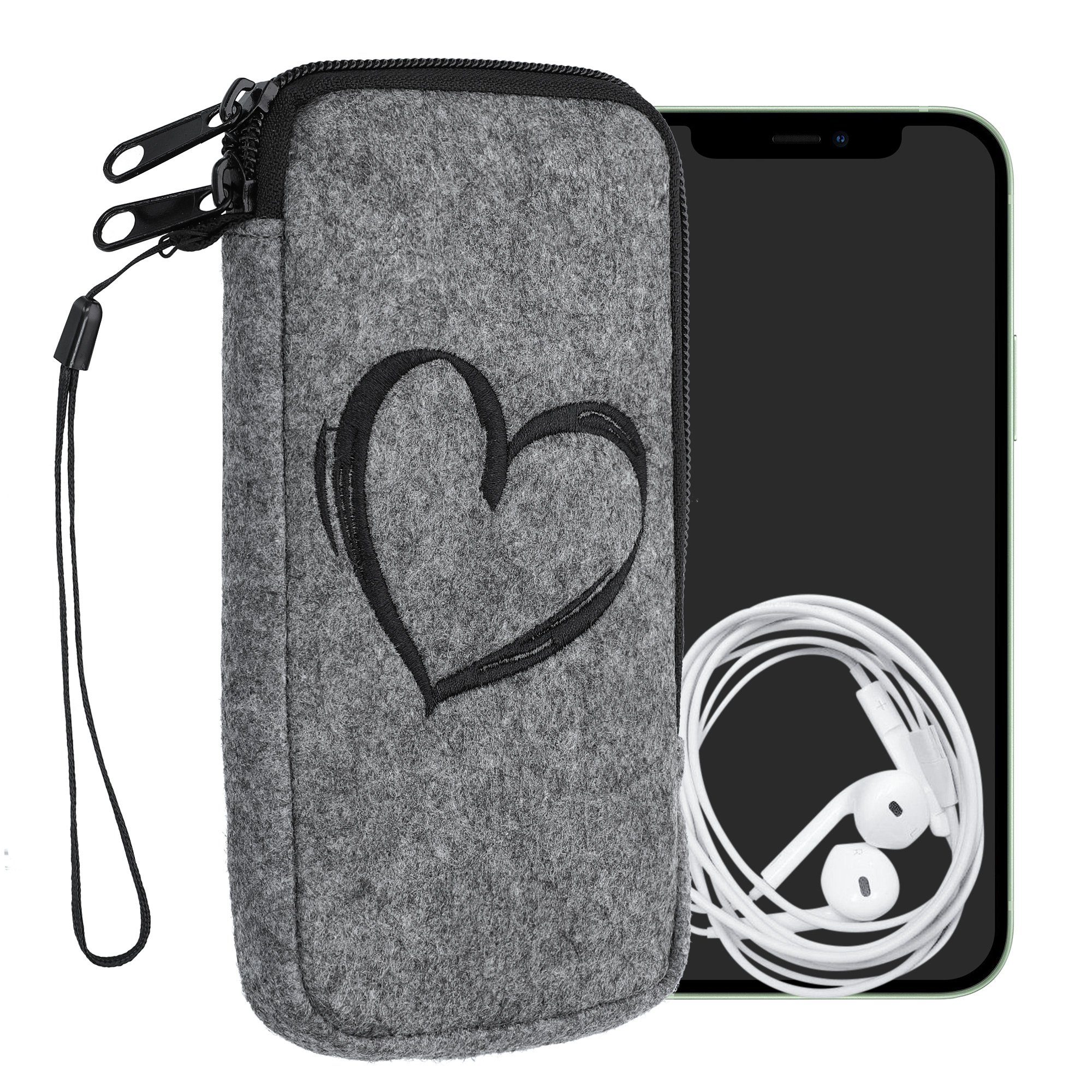 kwmobile Handytasche Handytasche für Smartphones XL - 6,7/6,8" (1-tlg), Handy Filztasche - Innenmaße