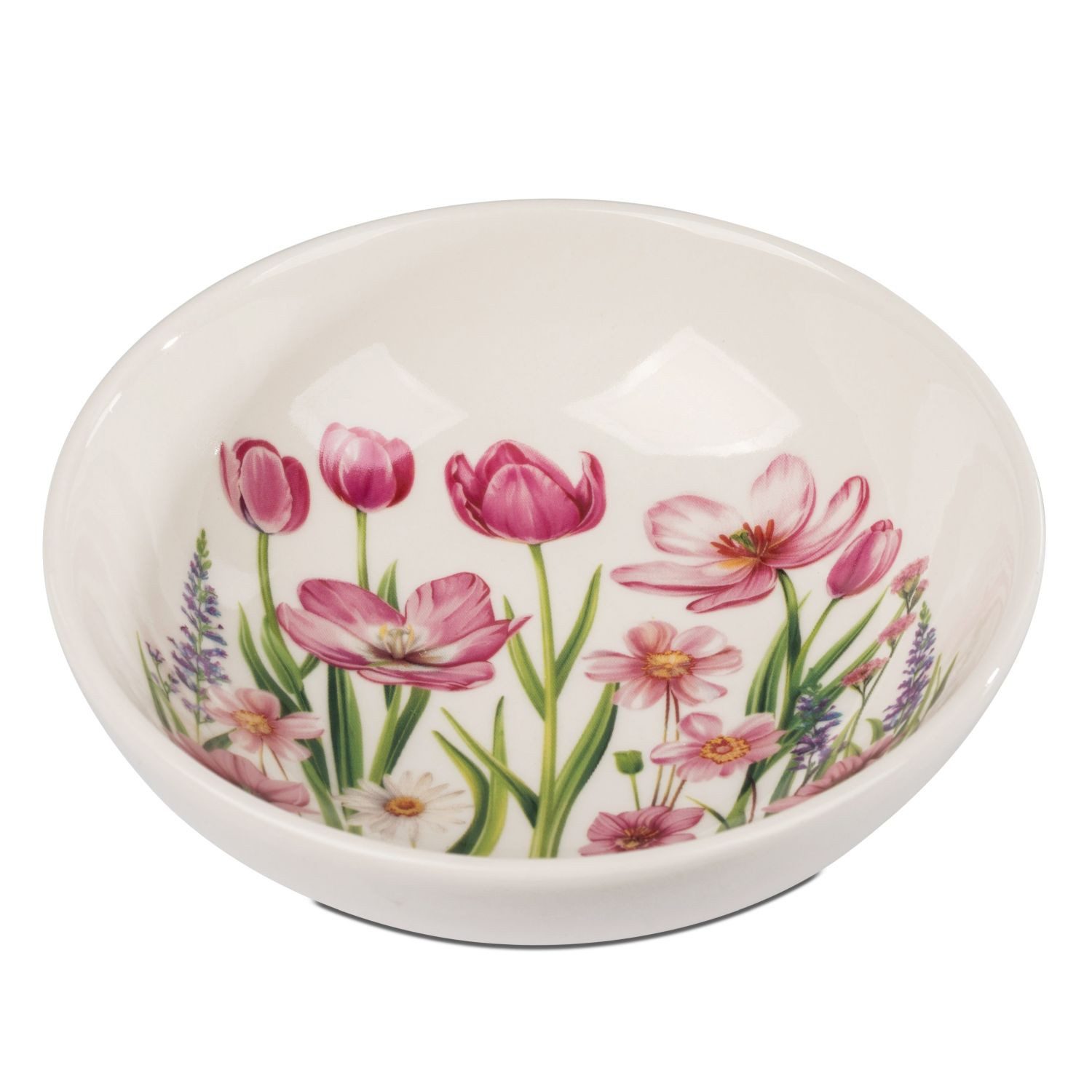 formano Dekoteller Blumenzeit, Höhe: 5cm, Farbe: Weiß, Motiv: Blumen