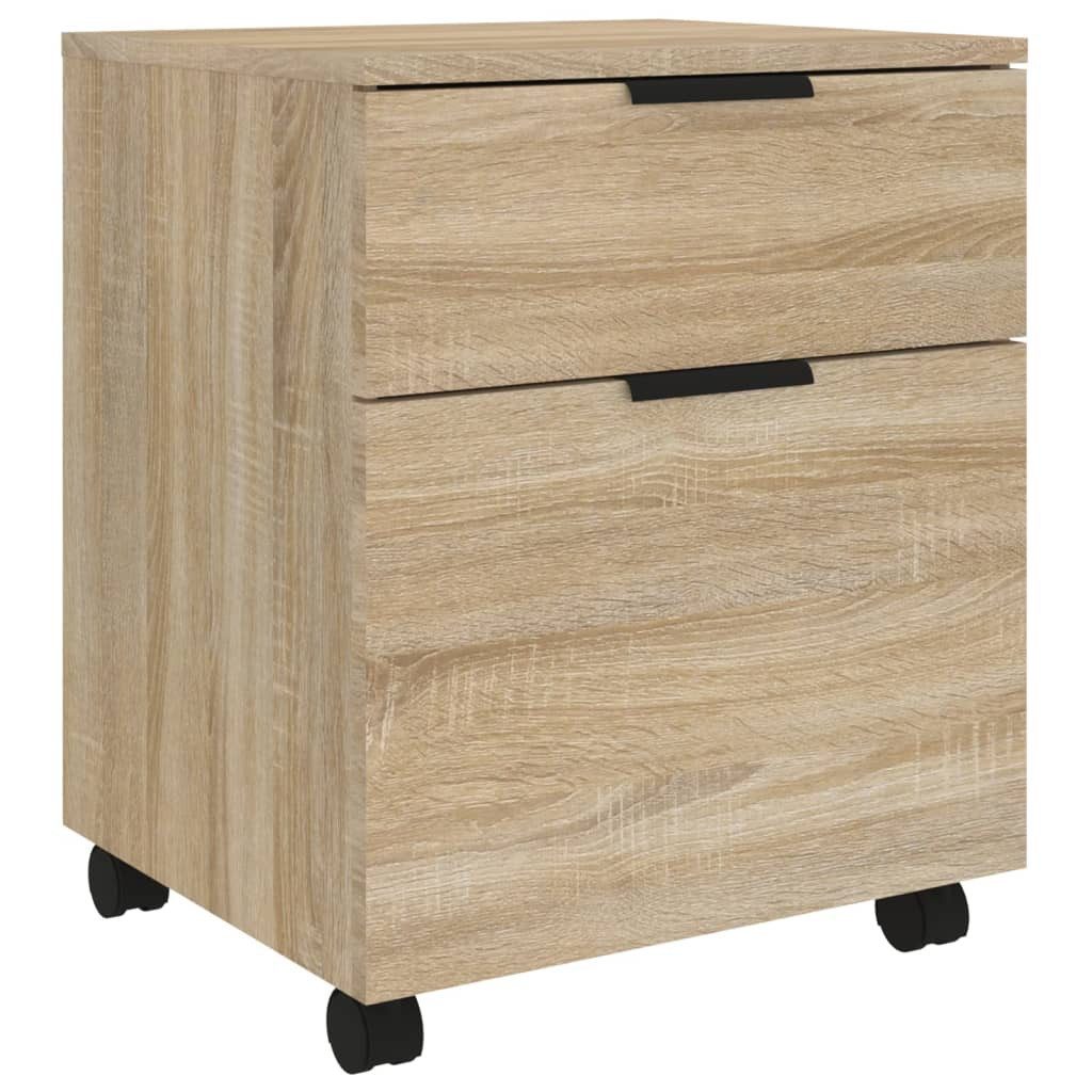vidaXL Rollcontainer NA Mobiler Aktenschrank mit Rollen Sonoma Eiche 45x38x54 cm