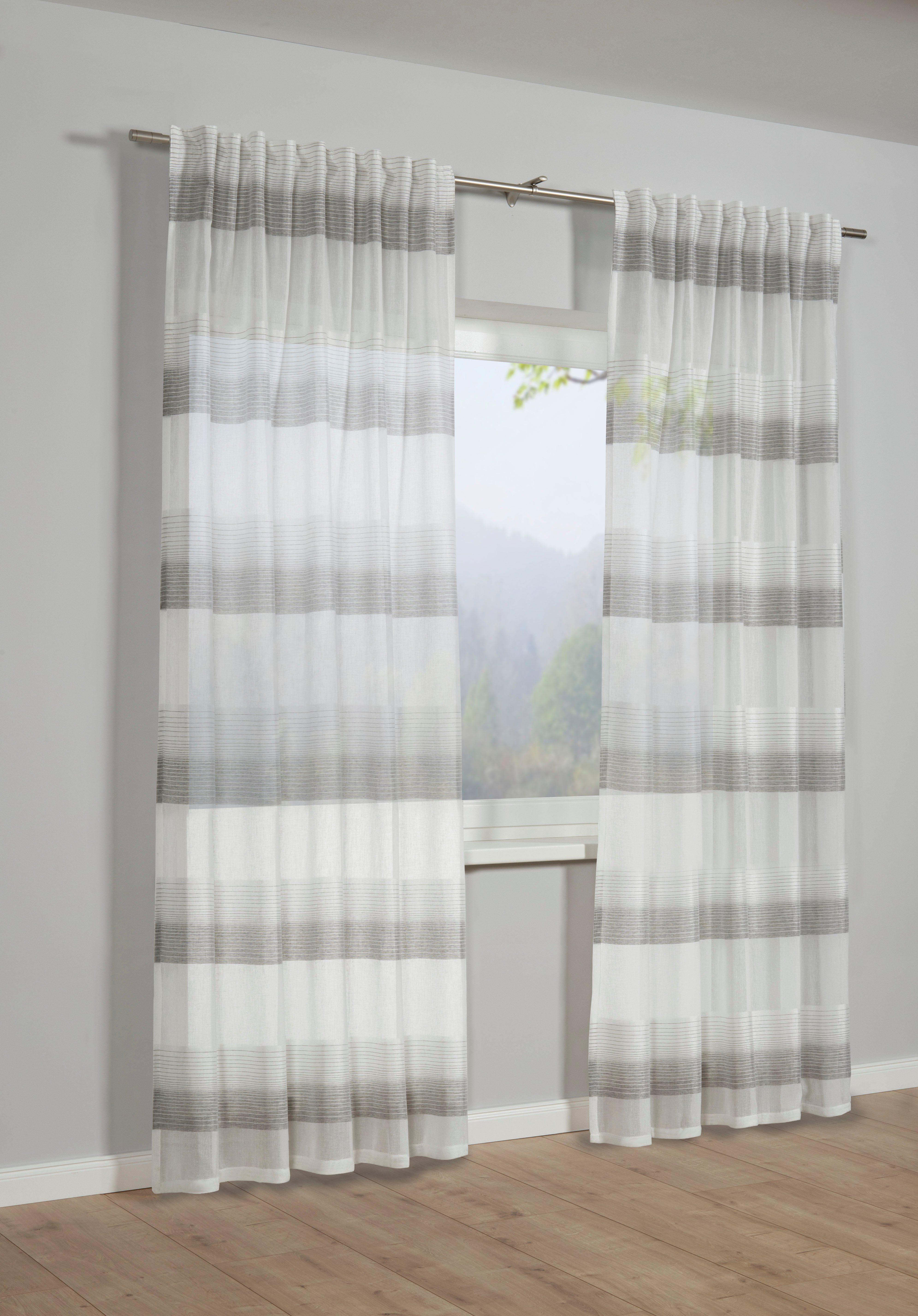 GARDINIA Gardine Schal mit Gardinenband Etamine, günstig online kaufen