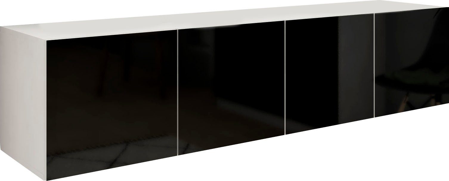 borchardt Möbel weiß cm, Breite 152 hängend Hochglanz nur Vaasa, Lowboard matt/schwarz