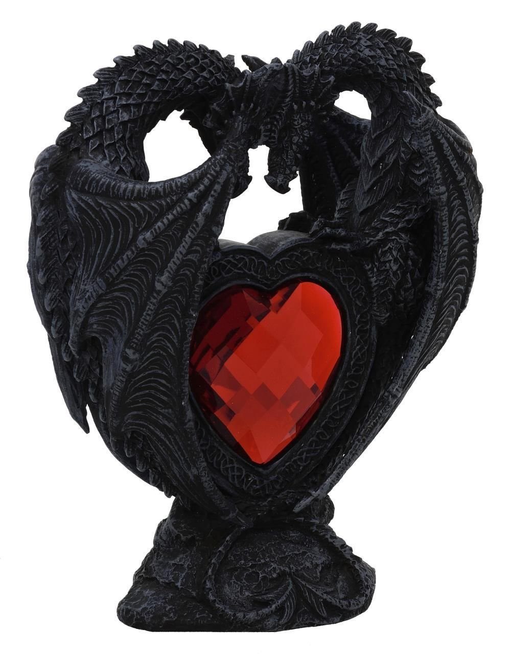 MystiCalls Dekofigur Indoor Herz rotem mit - Drachenpaar