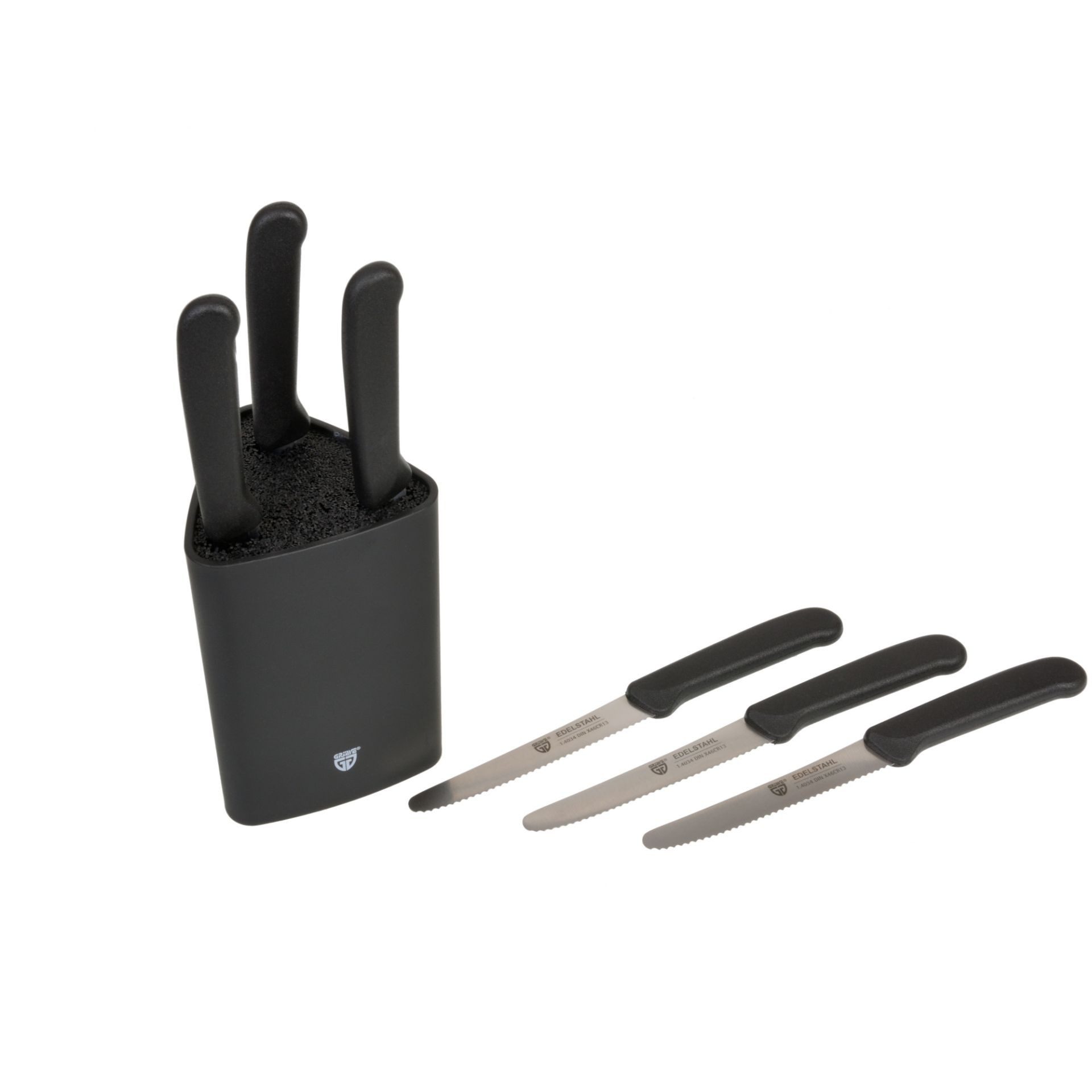 GRÄWE Ножи-Set (7-tlg), Gräwe Universal-Messerblock schwarz mit 6 Ножиn