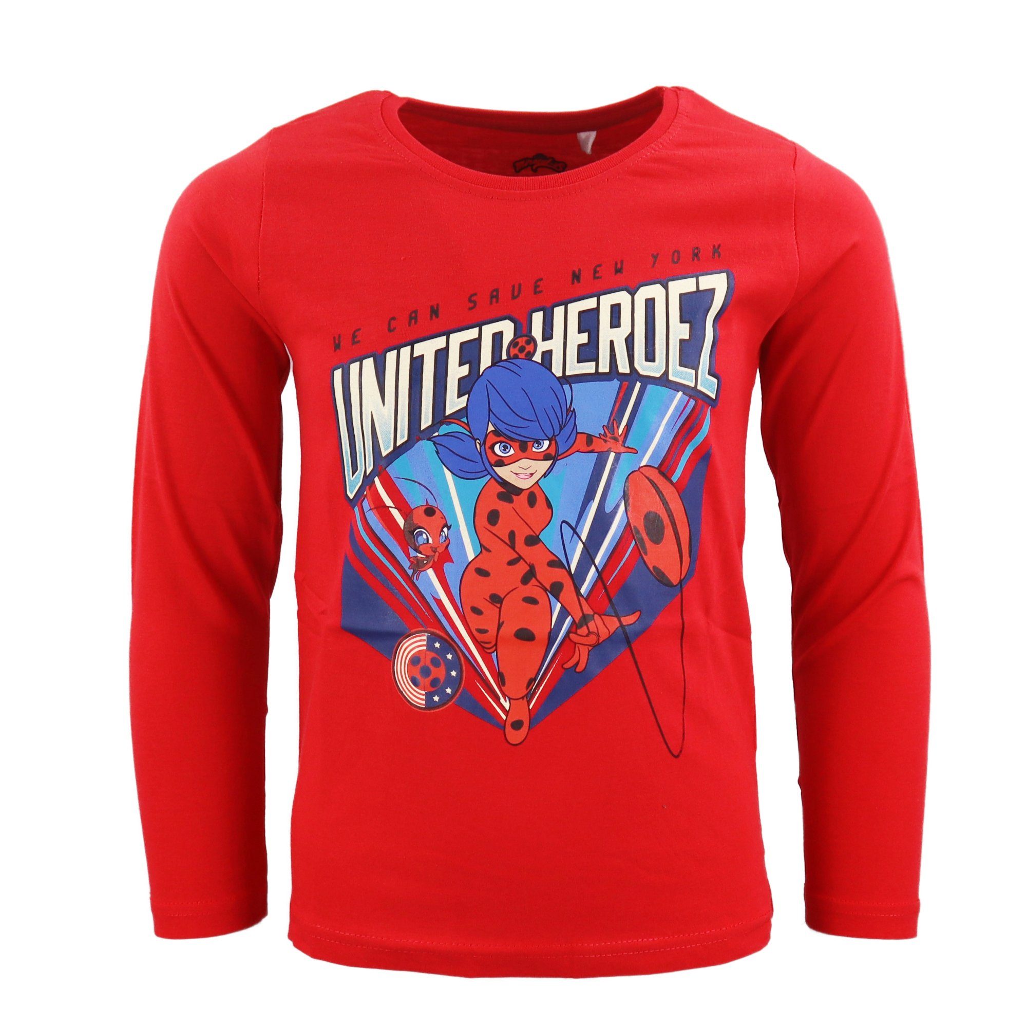 Langarmshirt Miraculous Ladybug und Tikki Mädchen Kinder langarm Shirt