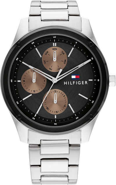 Tommy Hilfiger Multifunktionsuhr CASUAL, 1710534, Quarzuhr, Armbanduhr, Herrenuhr, Datum, 12/24-Std.-Anzeige, analog