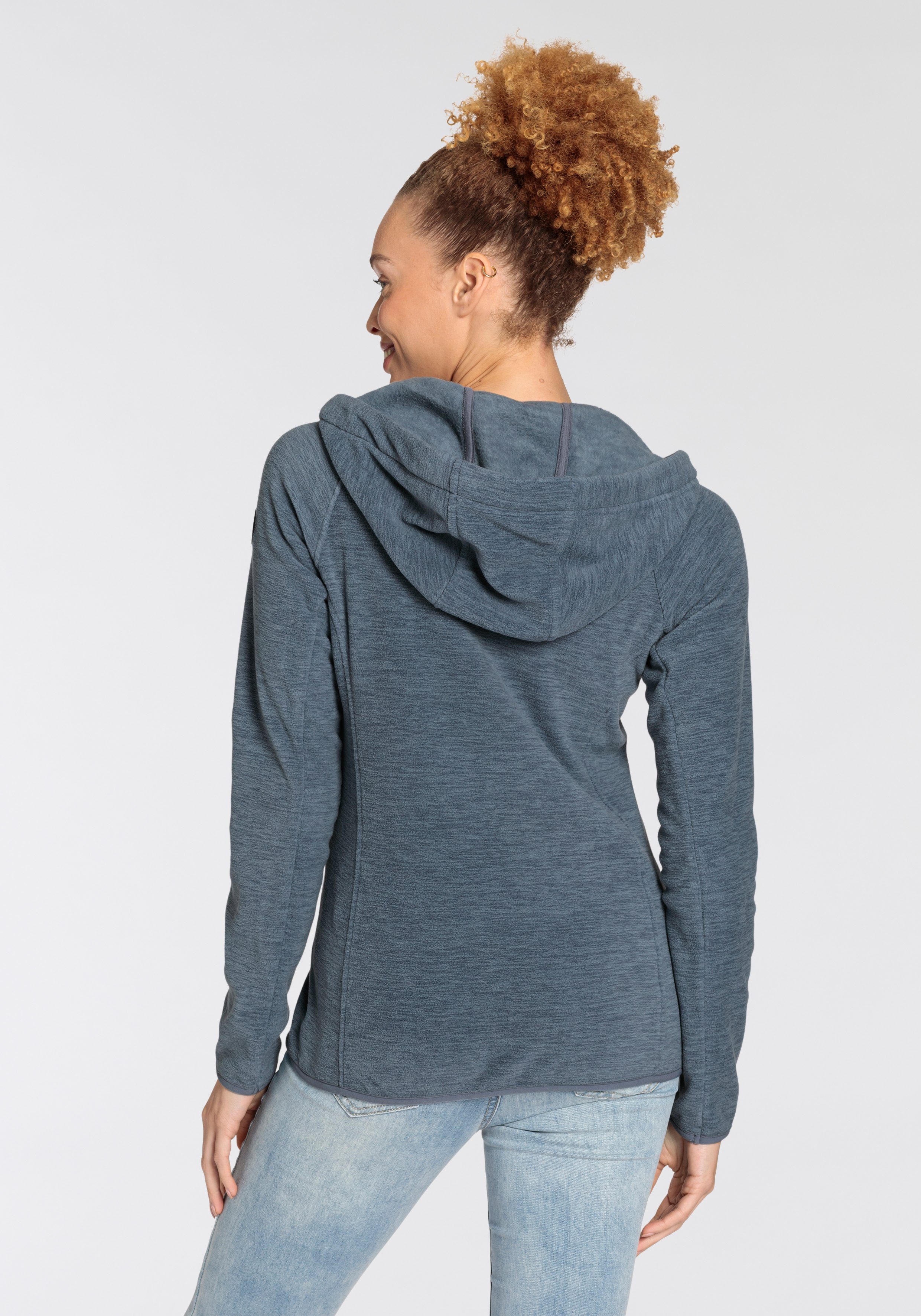 Polarino Fleecejacke für kalte Tage, aus Fleece, mit Kapuze, atmungsaktiv