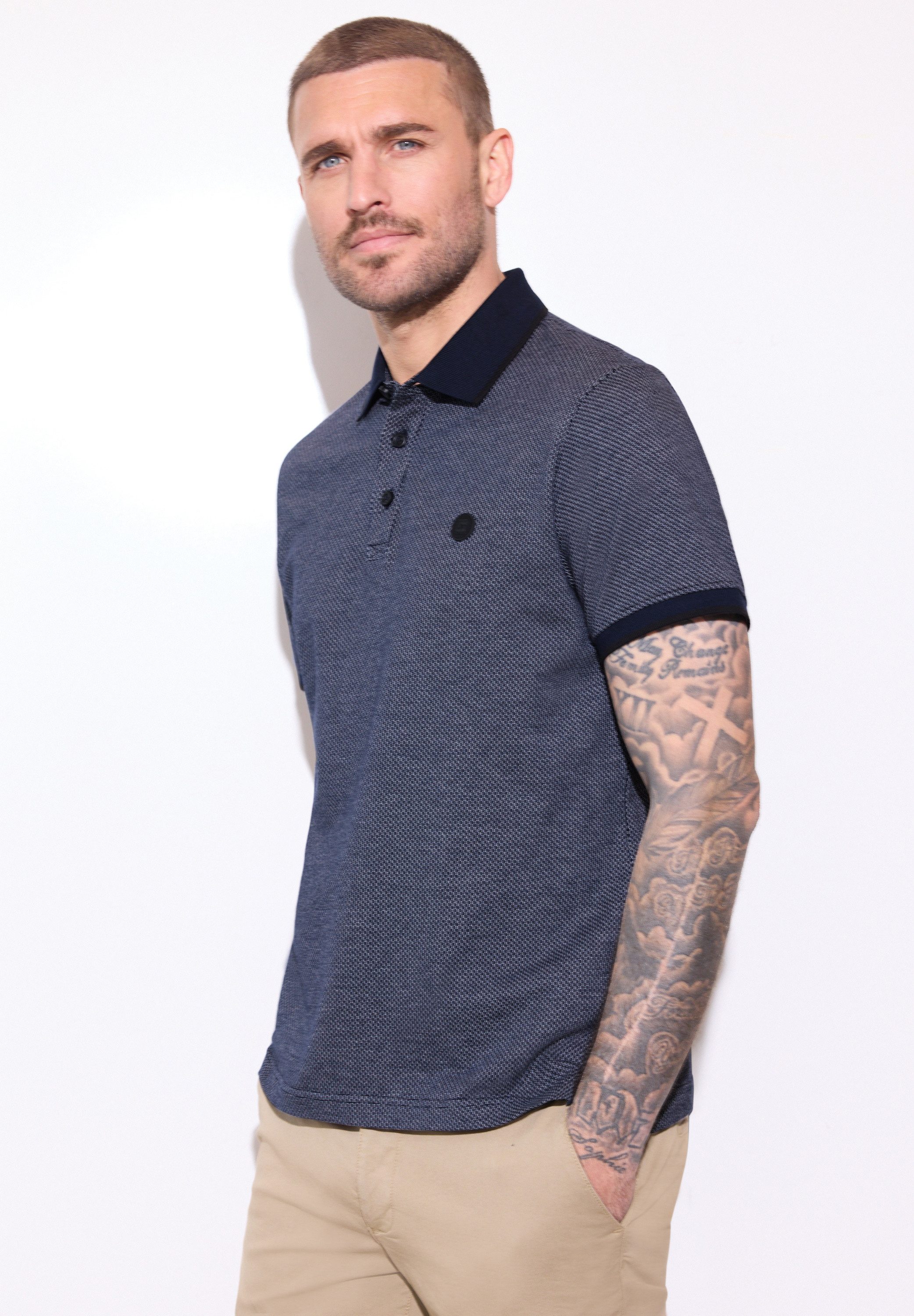 STREET ONE MEN Poloshirt aus reiner Baumwolle