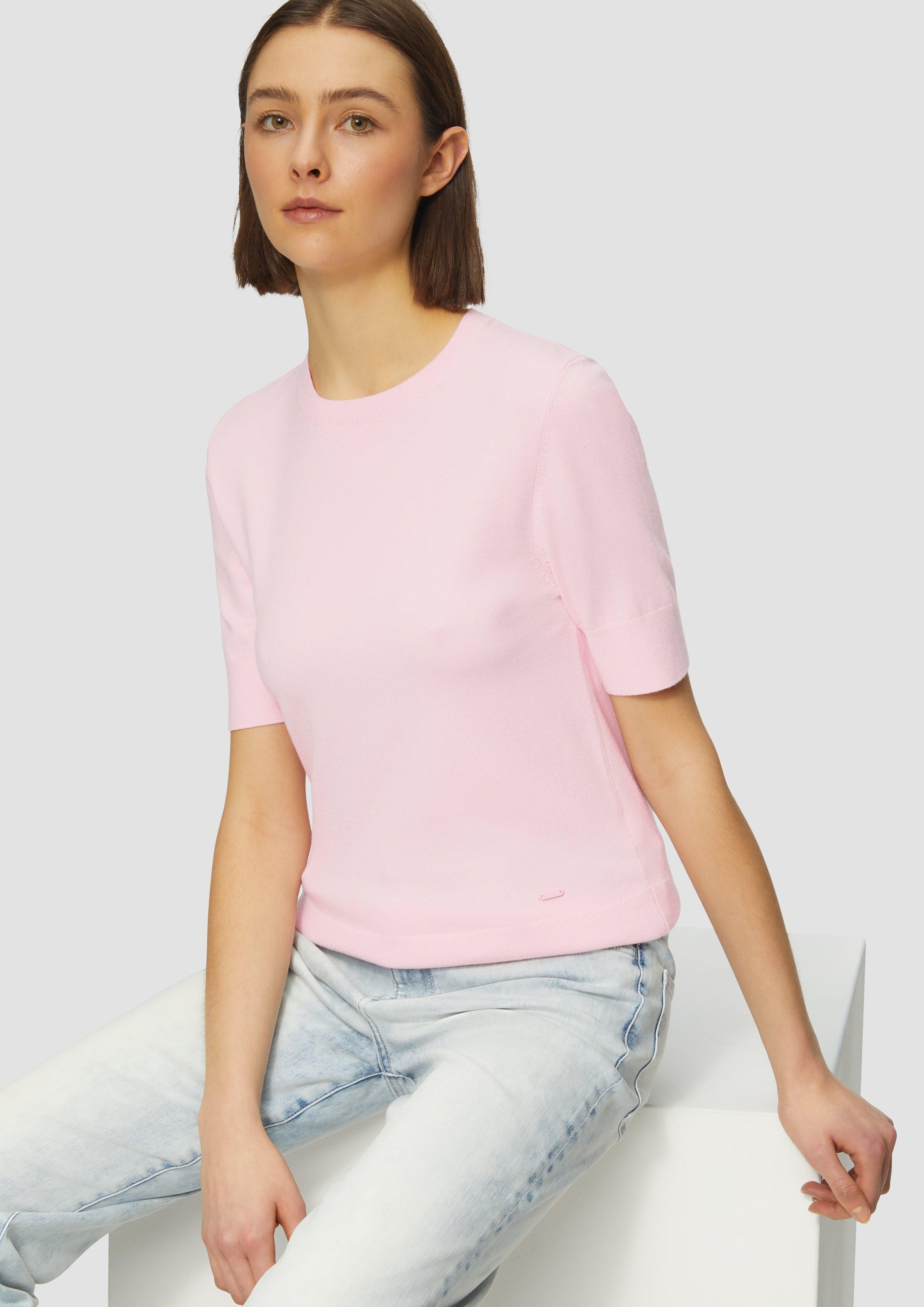 s.Oliver Strickpullover Kurzärmeliger Strickpullover aus Viskosemix günstig online kaufen