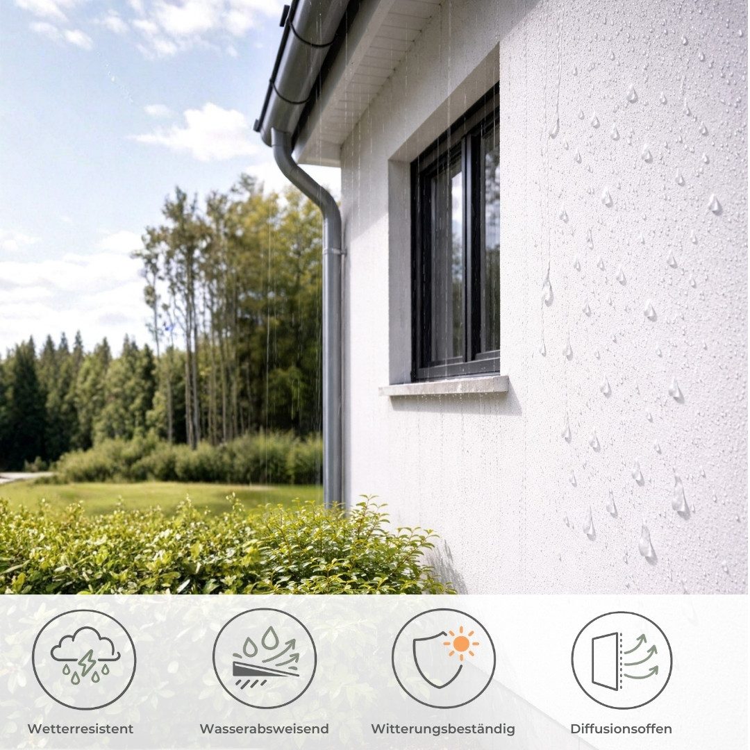 RyFo Colors Fassadenfarbe RyFo Colors Silikonharz Fassadenfarbe, Wasserabweisend, diffusionsfähig, schützt vor Schmutz, UV-beständig