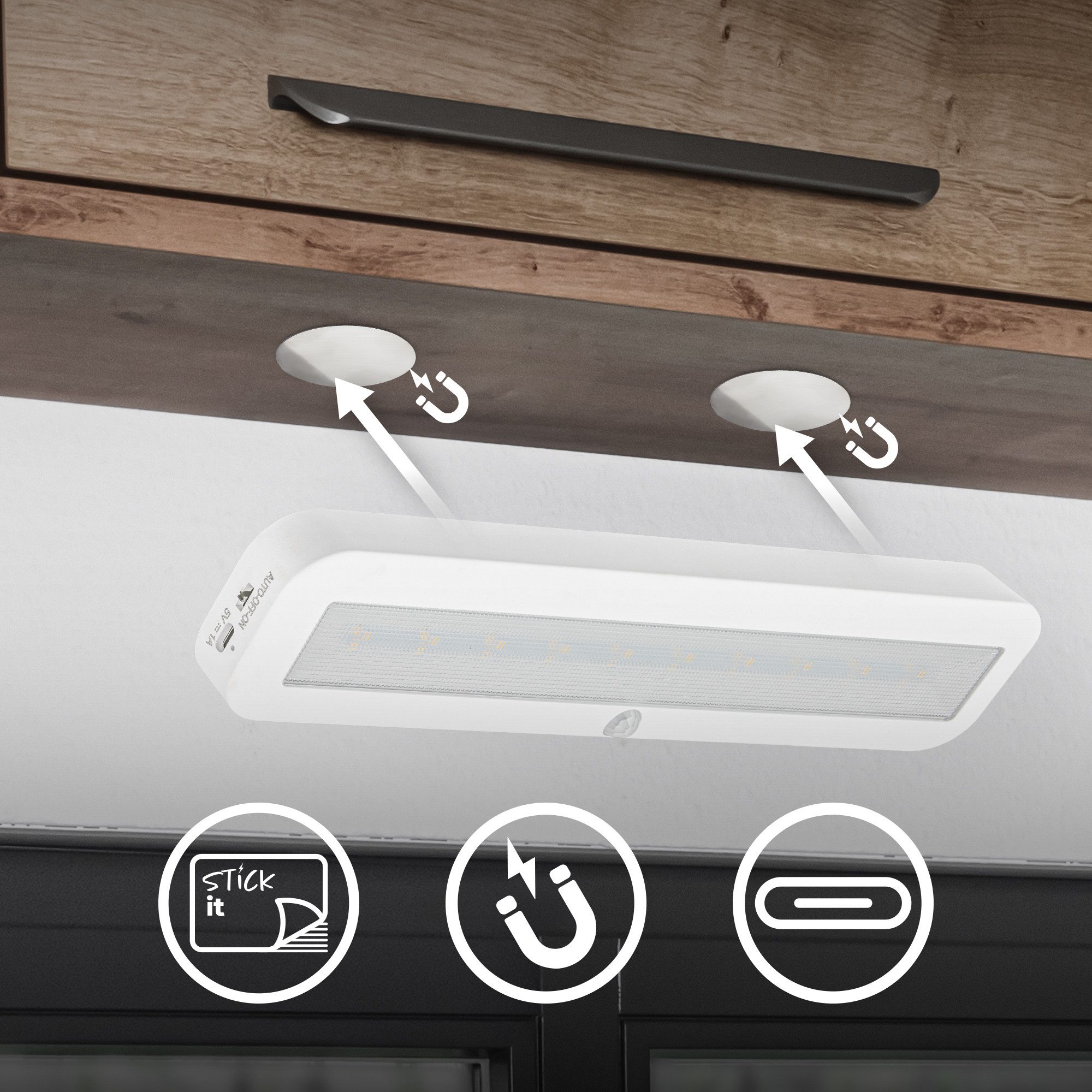 Briloner Leuchten LED Unterbauleuchte SIGO, LED fest integriert, Neutralweiß, 30,5x6,5x2 cm, Küche, Schrank, Treppe, Küchenlampe – Bild 3 von 5
