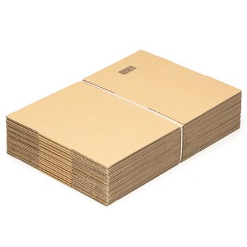 KK Verpackungen Versandkarton, 25 Faltkartons 350 x 300 x 150 mm Postversand Warenversand Wellpappkarton Braun