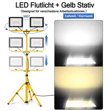 UISEBRT LED Baustrahler mit Stativ LED Fluter Arbeitsscheinwerfer