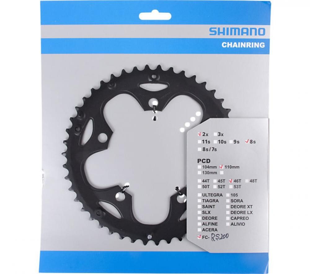 Kettenschaltung SHIMANO Kettenblatt FC-RS200 46 Zähne - effiziente Übersetzung für Ren