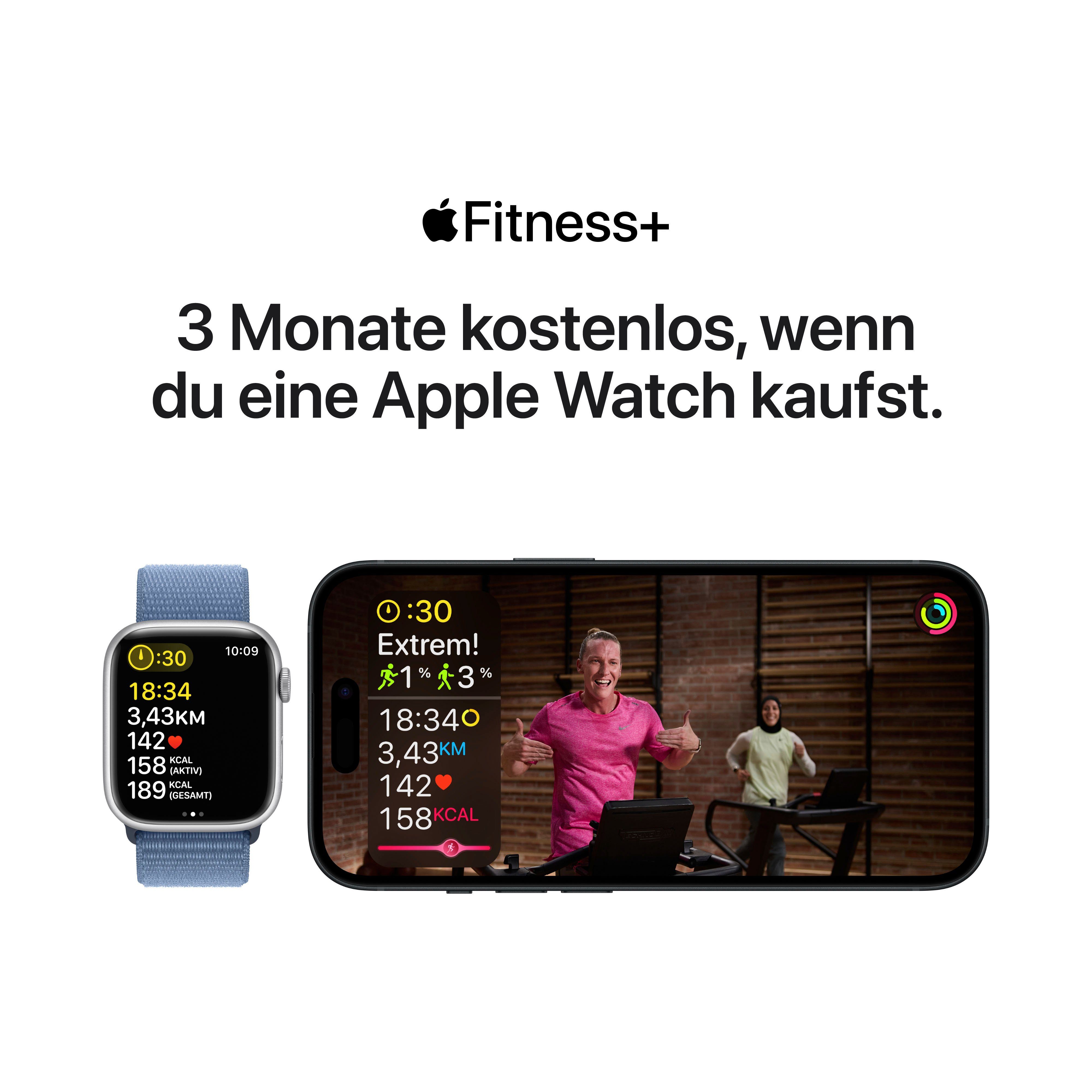 Apple Watch Series OS Stainless 10), Sport 9 cm/1,77 Clay Smartwatch | Band Watch GPS (4,5 gold 45mm Zoll, M/L Cellular + Steel