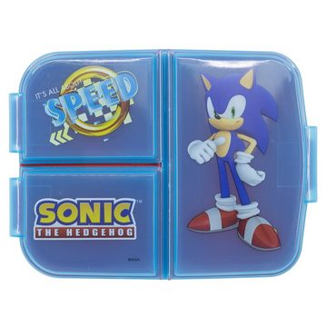 Sonic SEGA Lunchbox Sonic the Hedgehog 2 tlg. Lunch Set, Kusststoff, (2-tlg), Brotdose mit 3 Kammern XL Alu-Trinkflasche