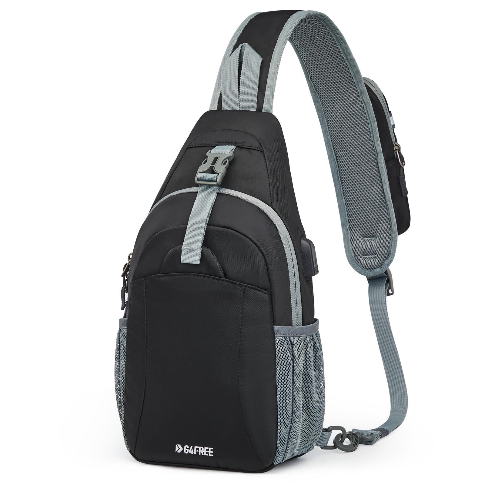 G4Free Schultertasche (1-tlg), Diebstahlsichere Umhängetasche mit USB-Ladeanschluss