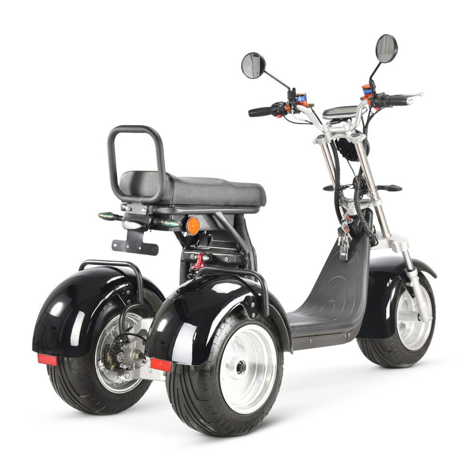 Elektroroller ab 1 schwarz 60 Jahren x Scheibenbremsen Farbe: Roller 14 35 Fat TPFLiving E-Scooter mit Volt/20Ah, elektro Bike -Akku: Trike - Coco - km/h,