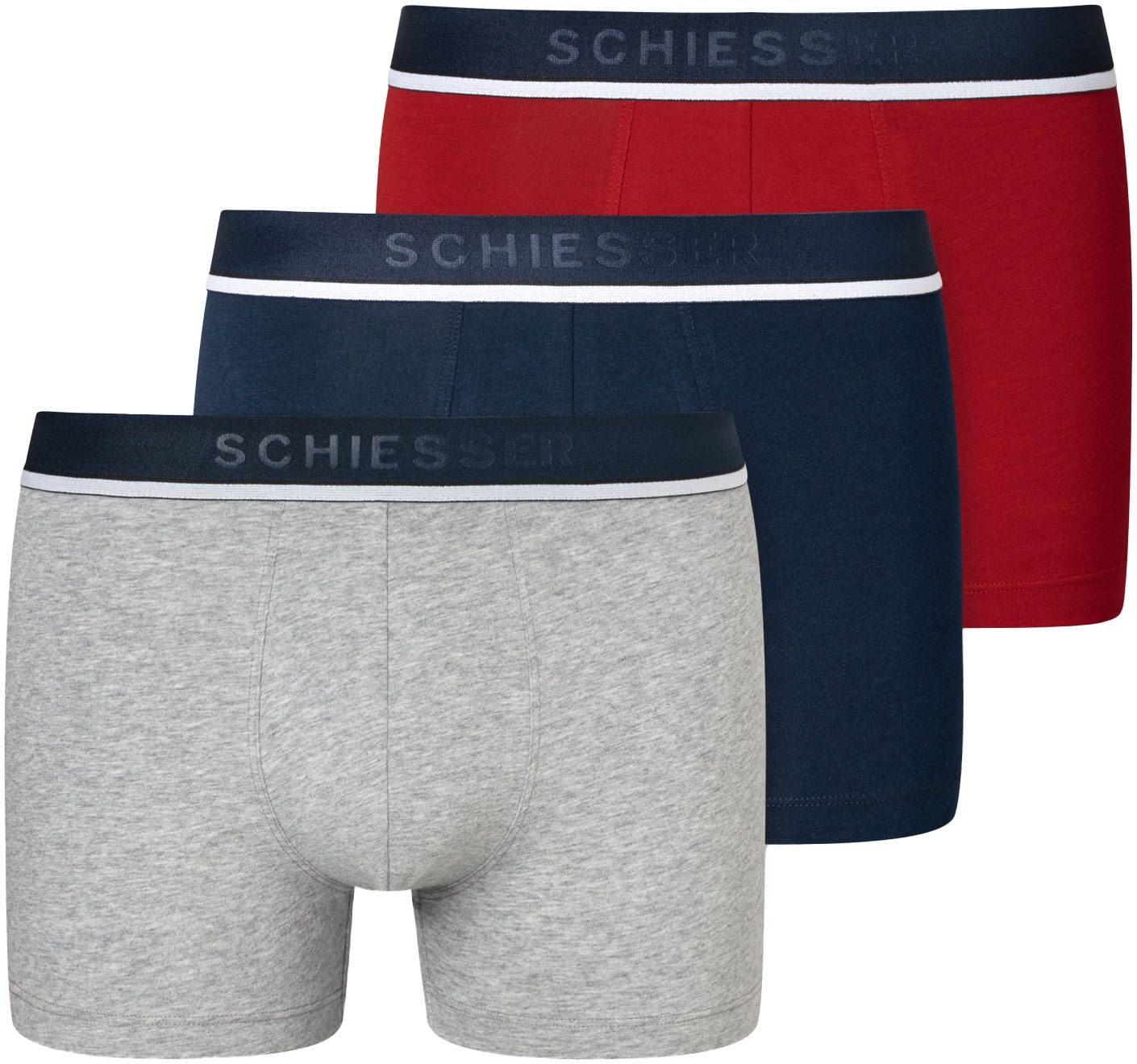 Schiesser Boxer 95/5 (3er-Pack) mit sportlichem Logo-Webgummibund günstig online kaufen