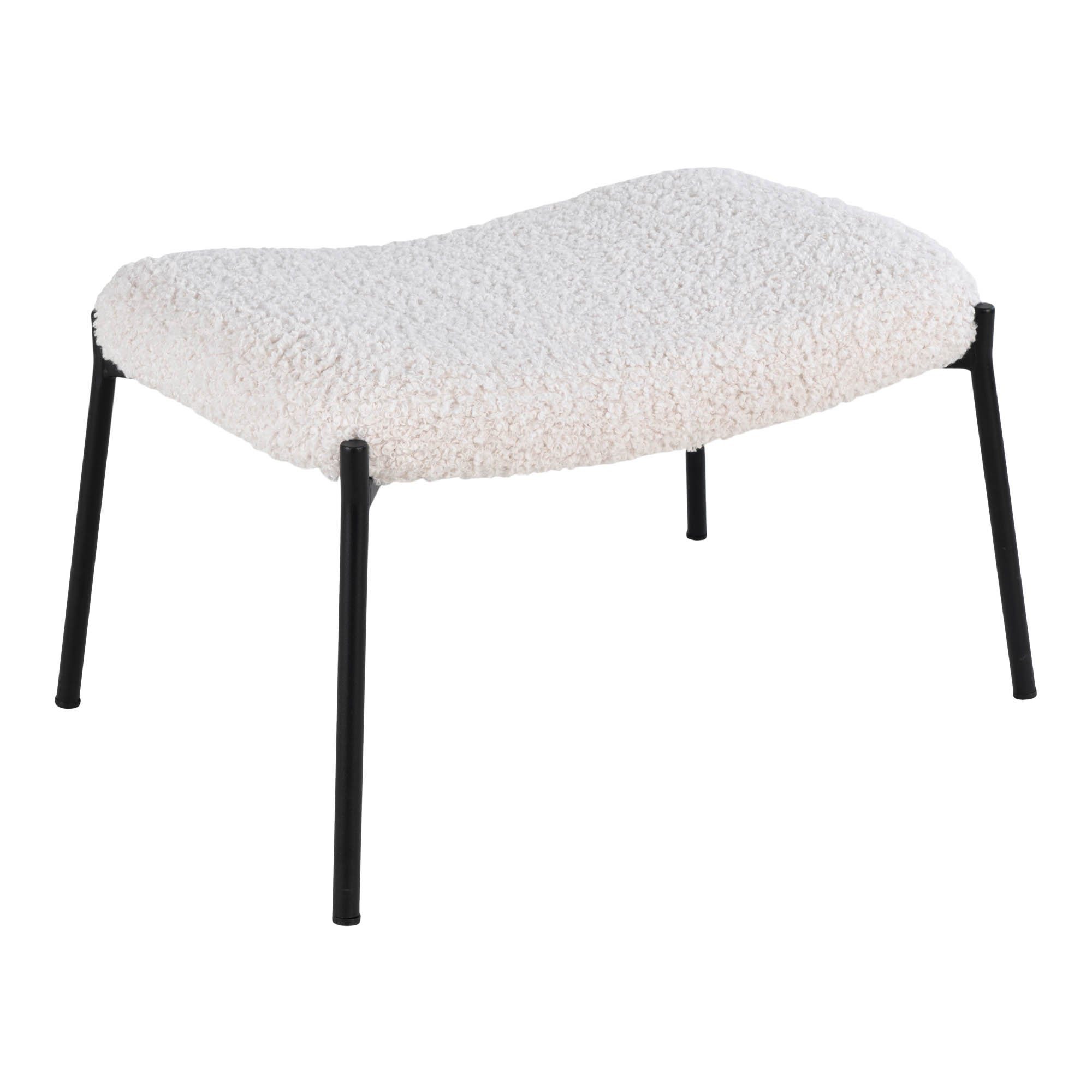 ebuy24 Pouf Glasgow Pouf Lammfellimitat, weiß.