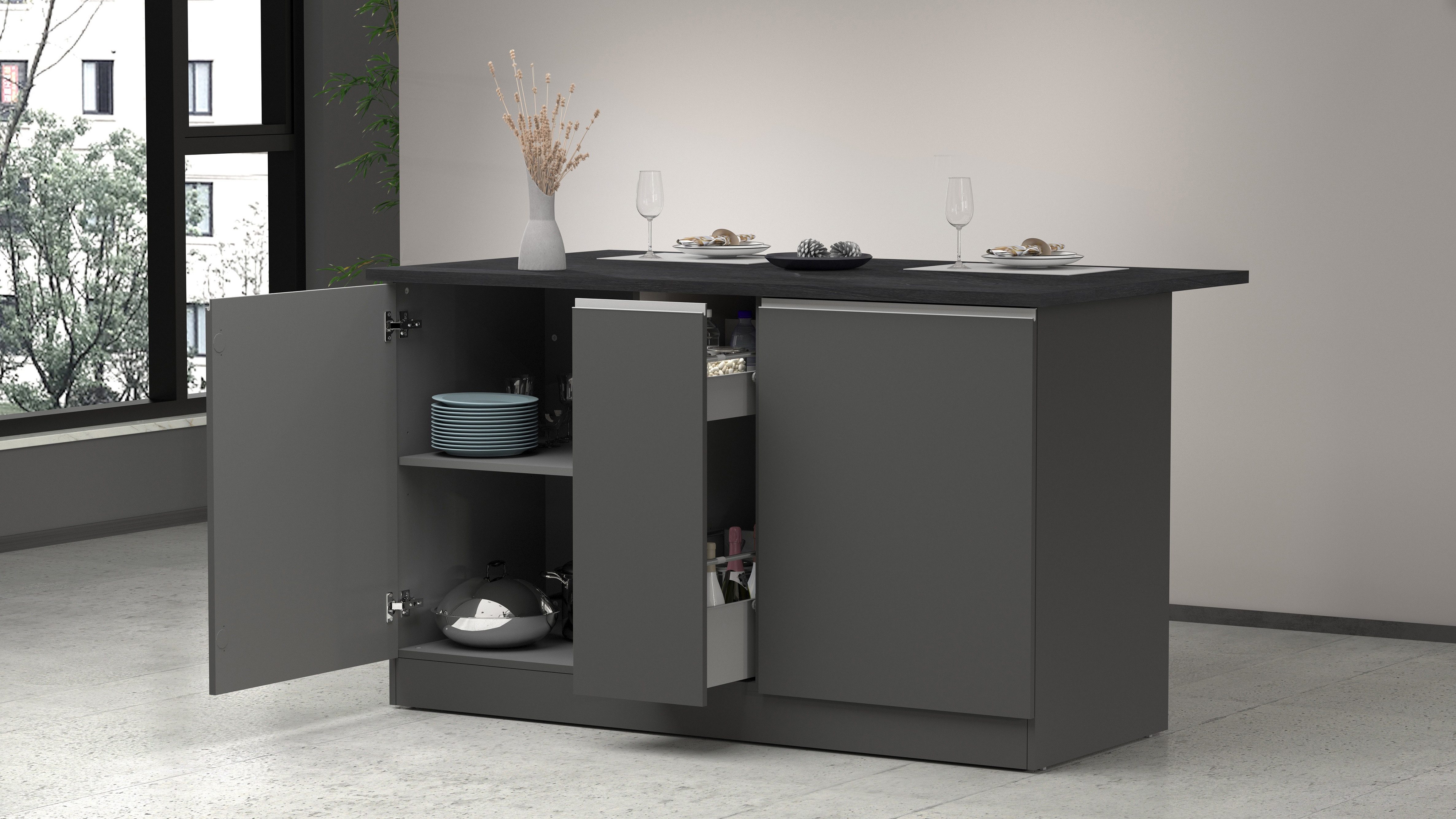 KOCHSTATION Kücheninsel KS-Sole,Kochinsel,Küchenarbeitsblock,Inselküche,Arb günstig online kaufen