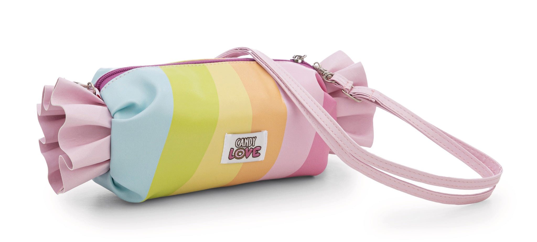 Nici Schultertasche Schultertasche Theodor & Friends Bonbon, Pastellfarbenes Regenbogendesign