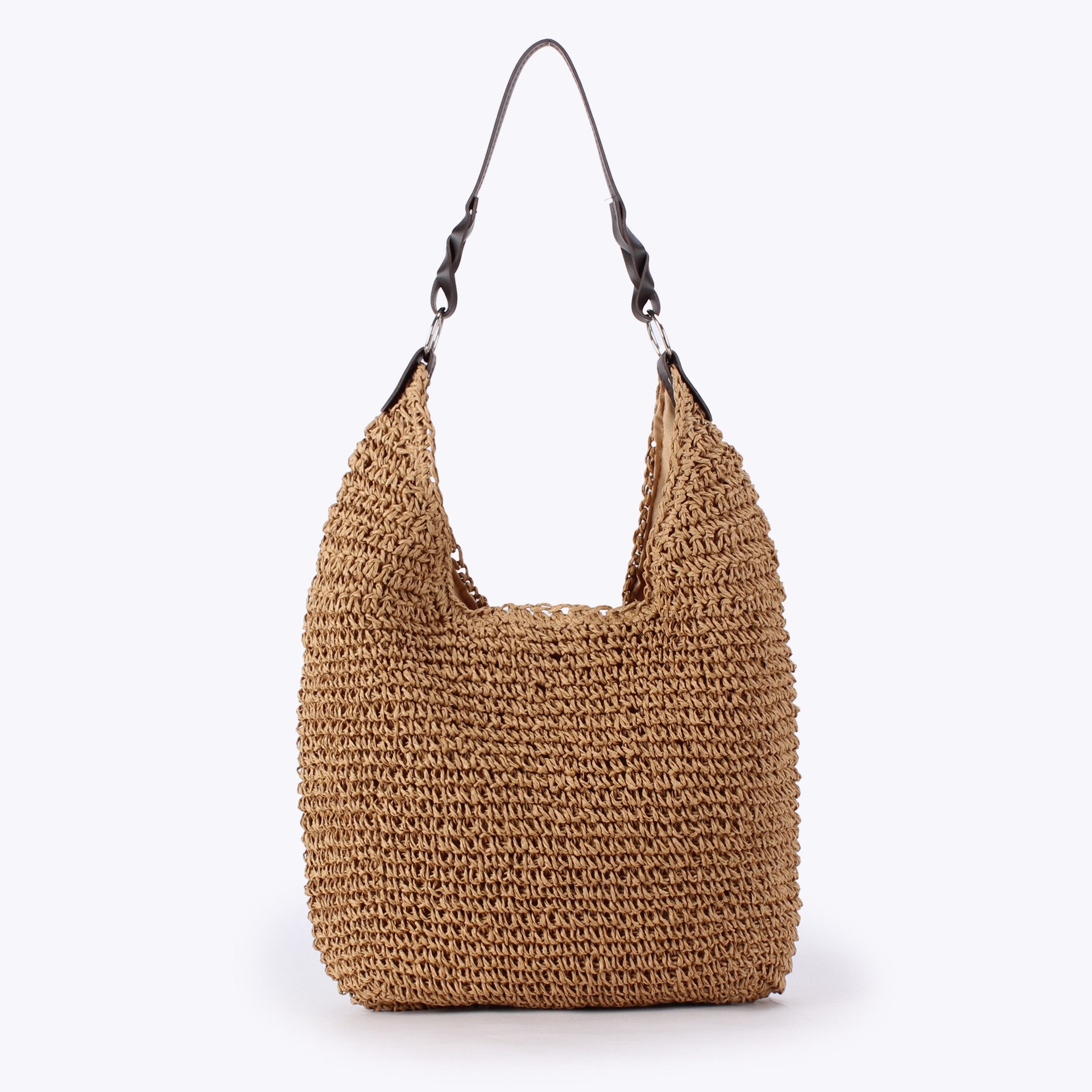 MOPUEA Strandtasche Strohtasche Strandtasche Großes Fassungsvermögen Mit Reißverschluss (Strandtasche Aus Geflochtenem Stroh Mit Reißverschluss, Ideal Für Strand Urlaub Shopping Und Tägliche Nutzung), Leicht Großes Fassungsvermögen Mit Sicherem Reißversch