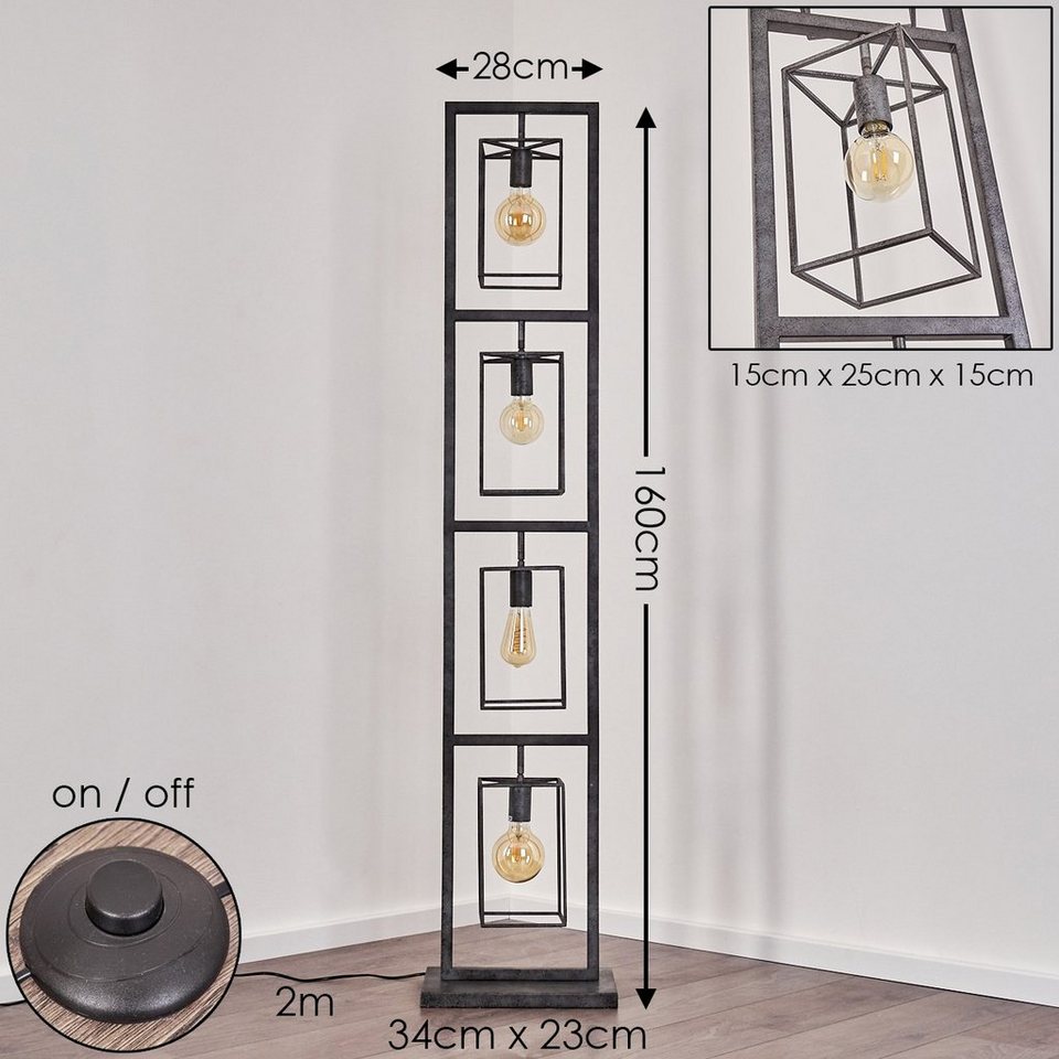 hofstein Stehlampe Boden Leuchte Stand Steh Lese Lampen Wohn Schlaf Zimmer  Beleuchtung