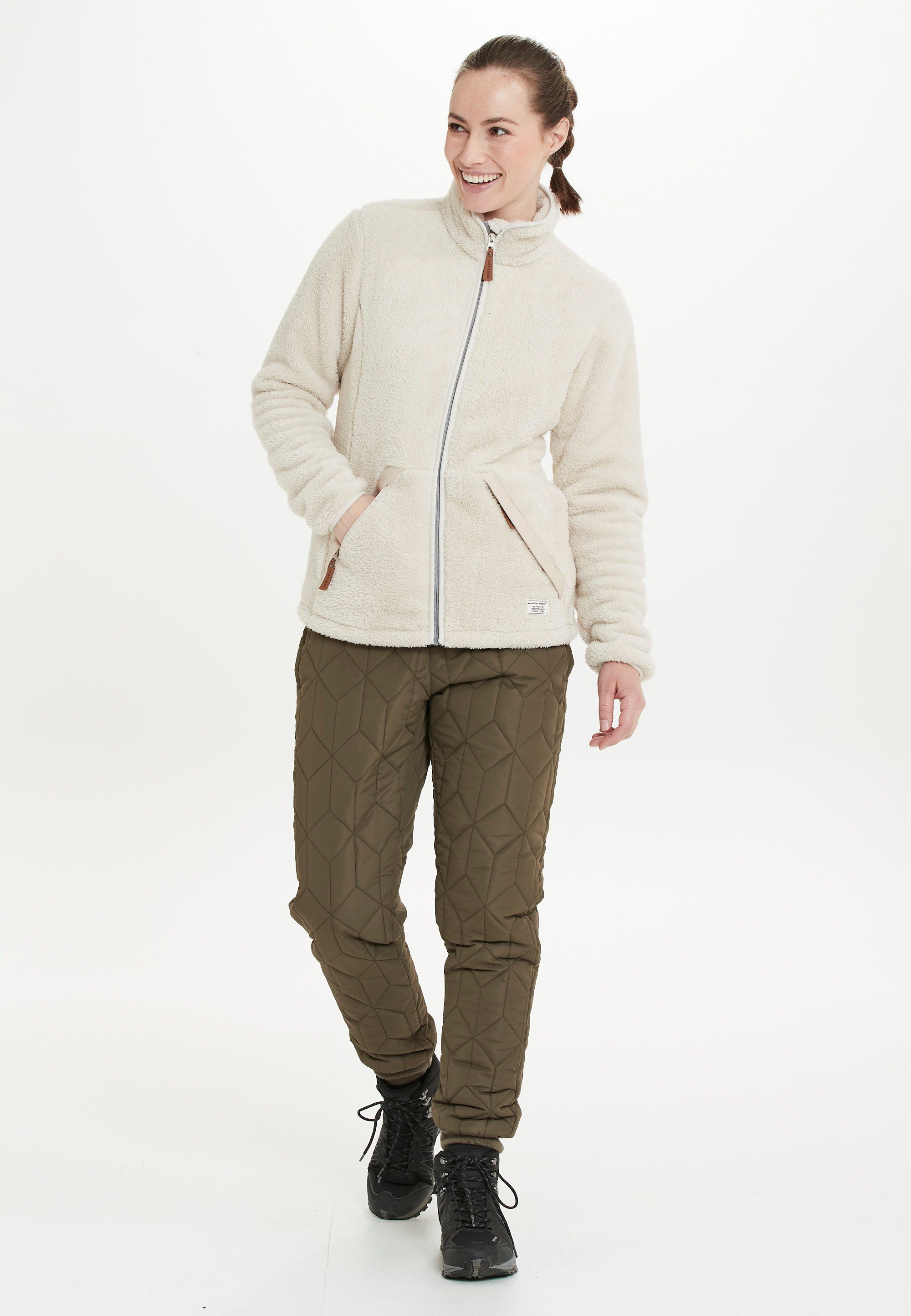 Fleecejacke beige tollem Lucille WEATHER Plüsch-Design in REPORT