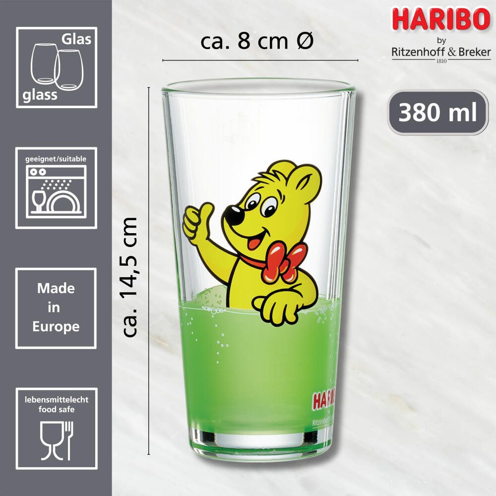 Ritzenhoff & Breker Becher Haribo Thumbs Up Grün 380 ml, Glas