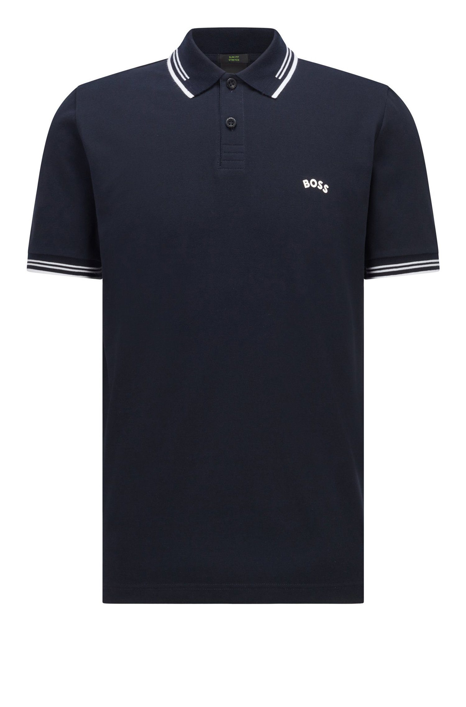 BOSS GREEN Poloshirt Paul Curved (1-tlg) Blau (402)