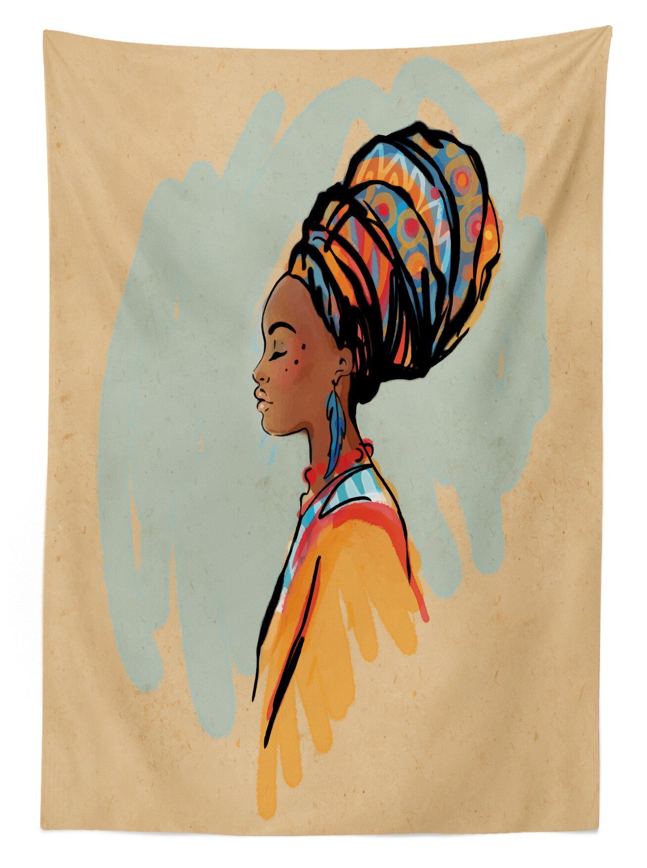 Klare Waschbar Abakuhaus Frau geeignet Bereich Farbfest Farben, Außen Profil den afrikanische Tischdecke Für